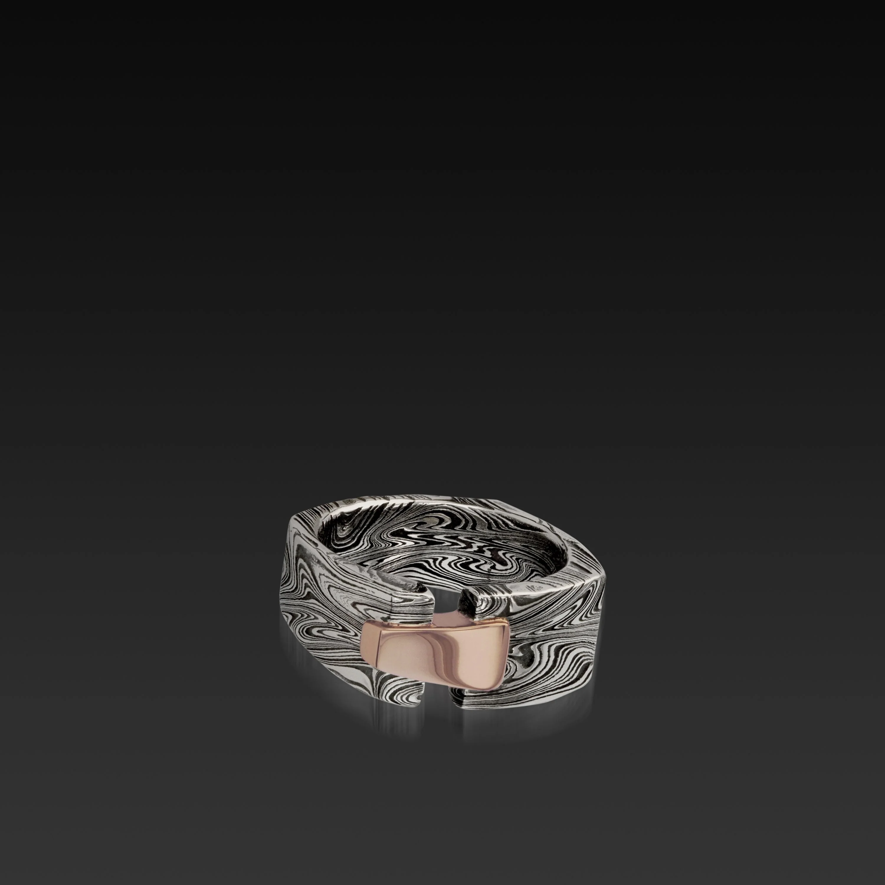 Aries Wide Band in Damascus Steel - Image 2