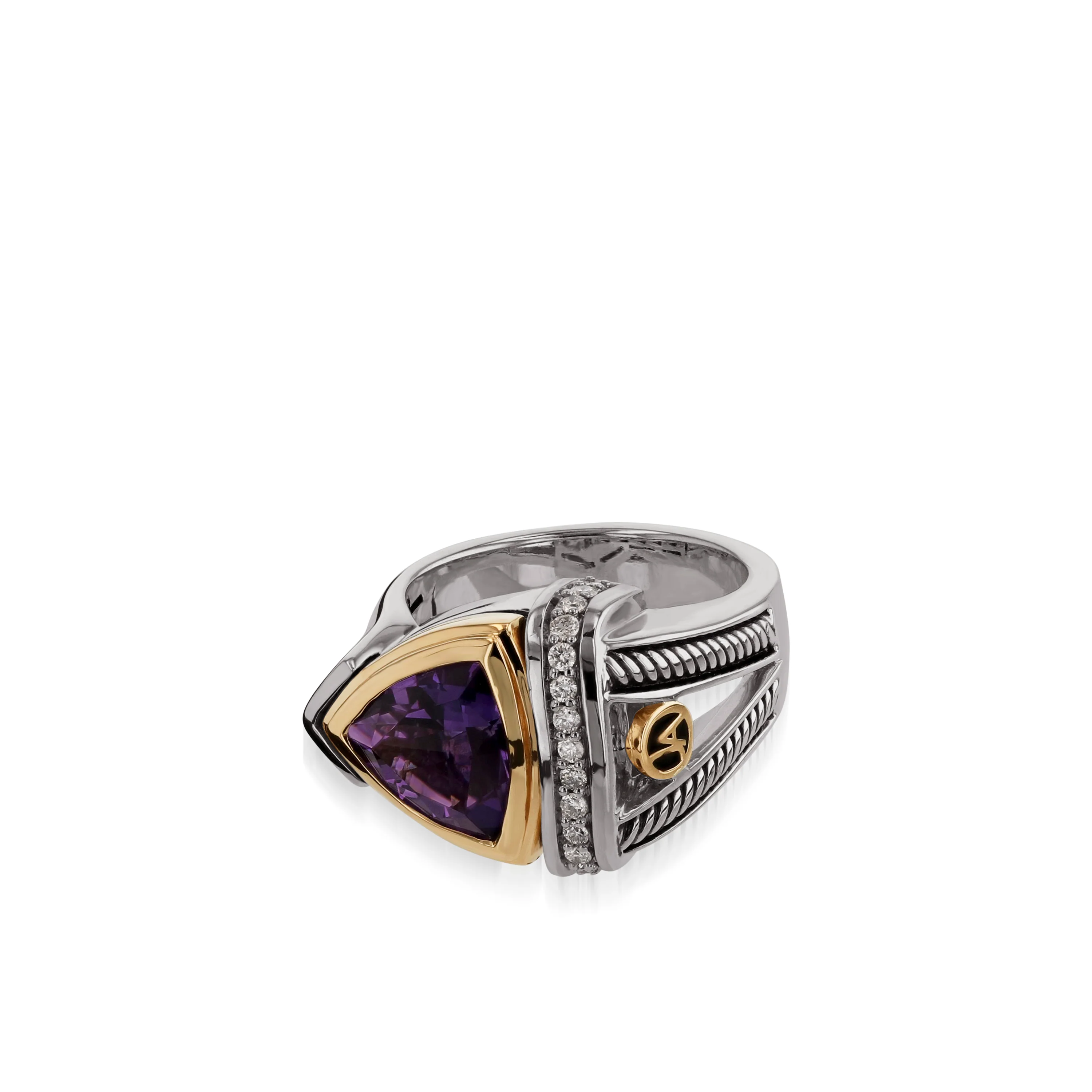 Arrivo Trillion Ring with Pave Diamonds - Image 5