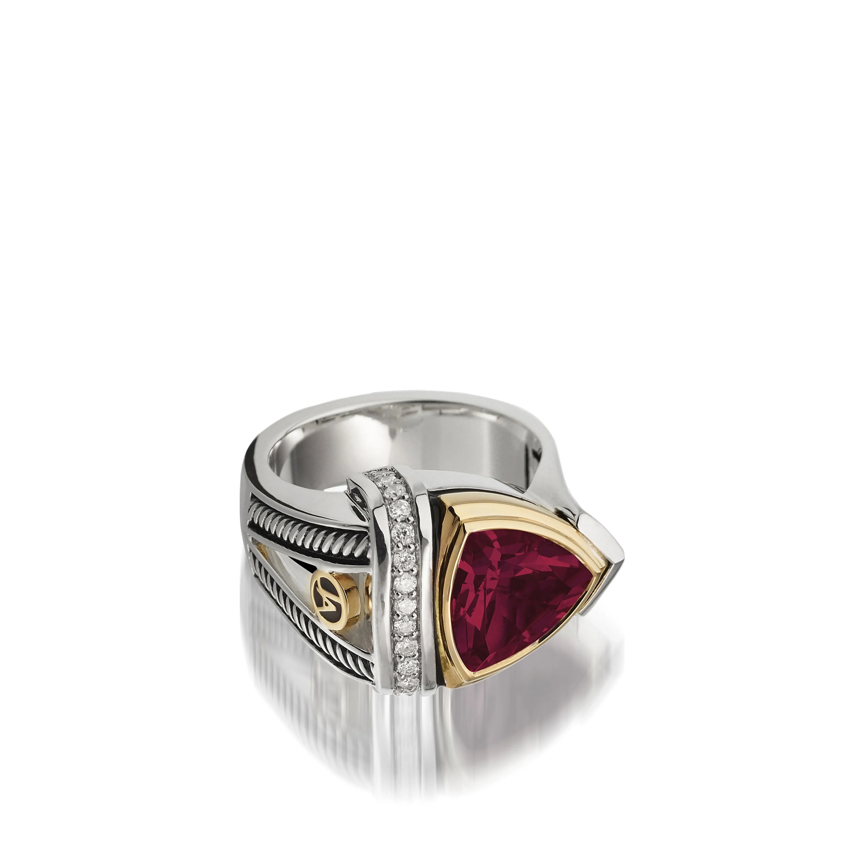 Arrivo Trillion Ring with Pave Diamonds - Image 7