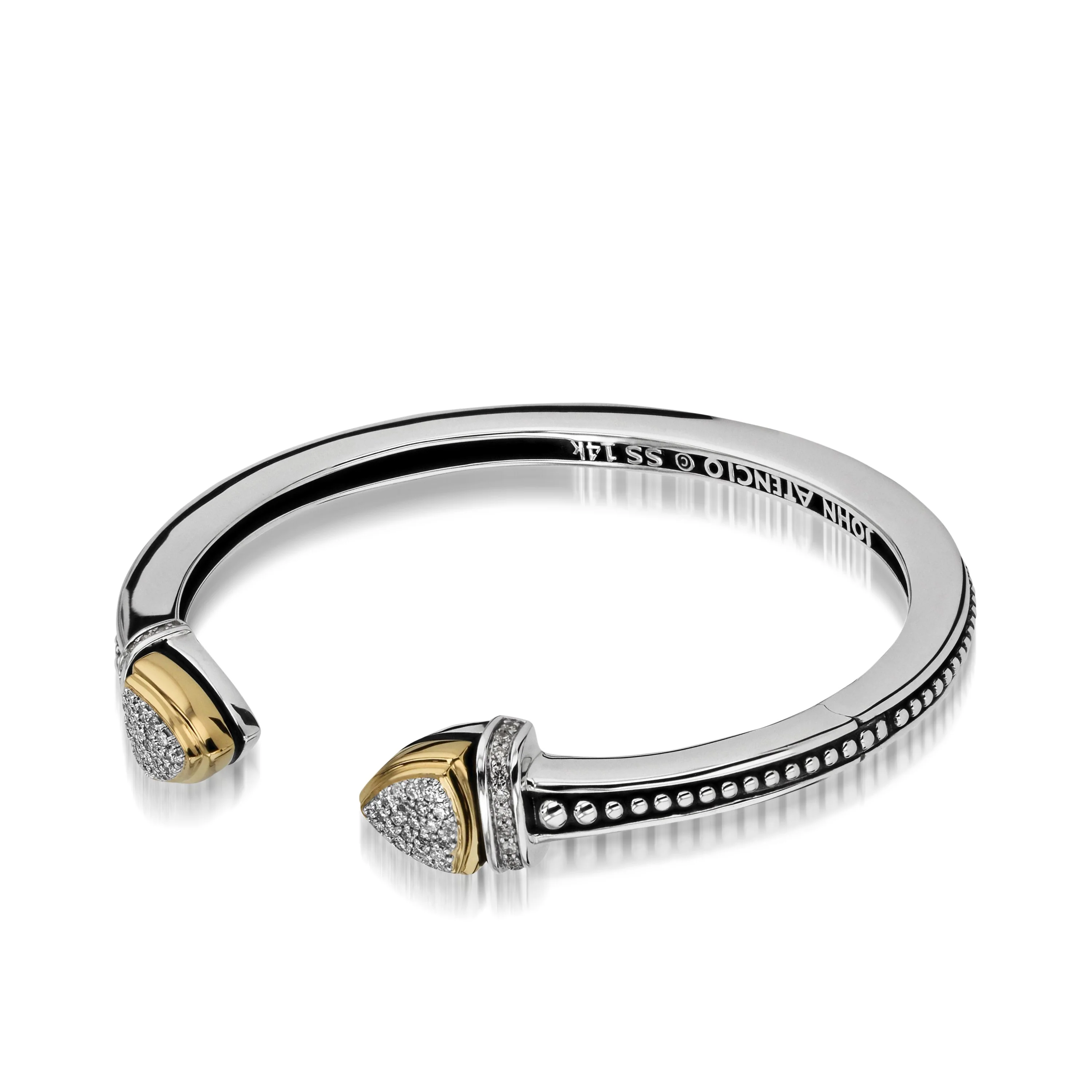 Arrivo Narrow Pave Diamond Cuff Bracelet - Image 3