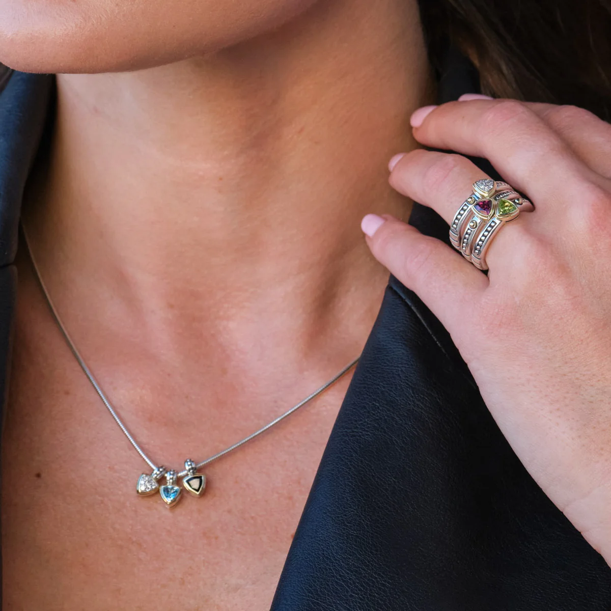 Arrivo Petite Trillion Pendant Necklace - Image 2