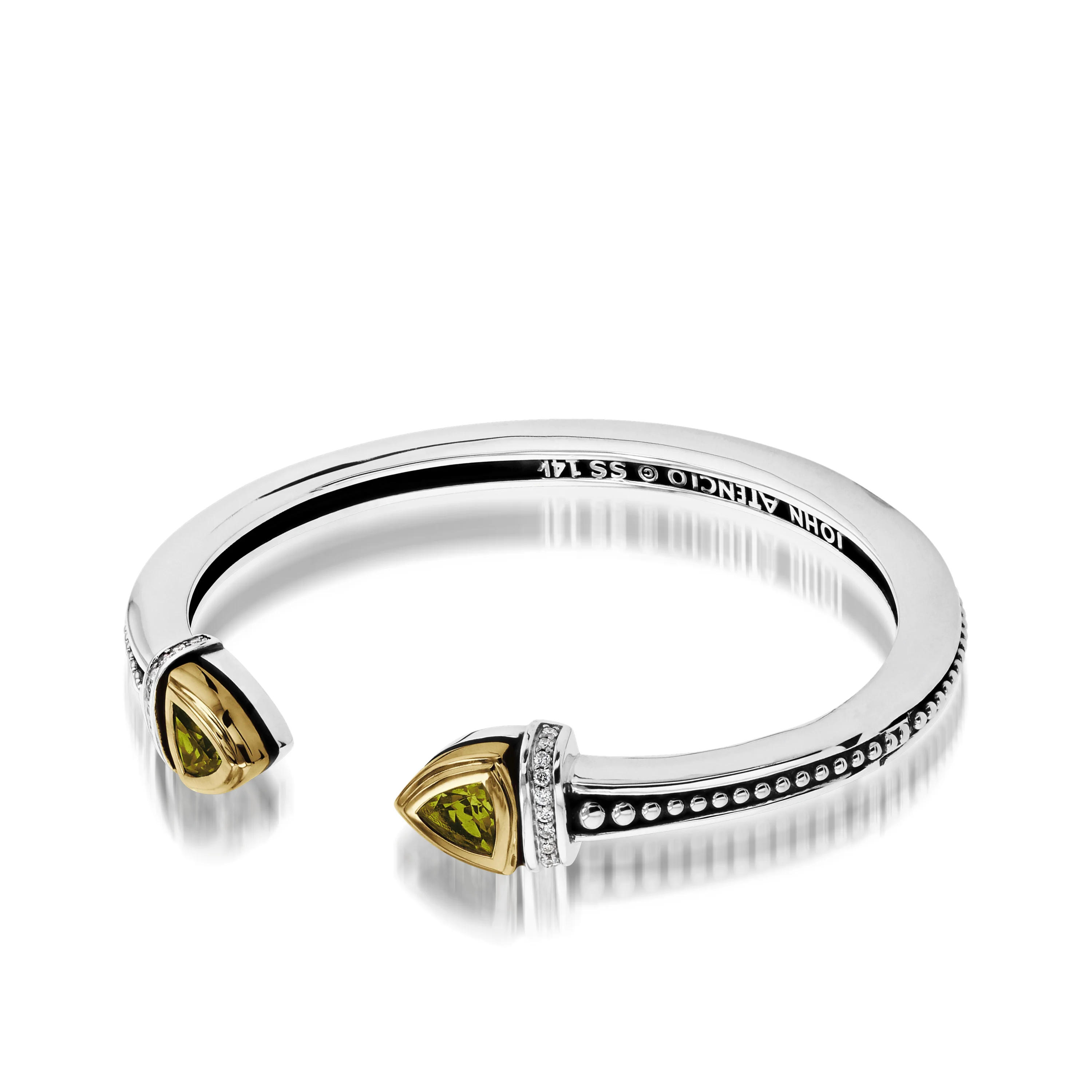 Arrivo Narrow Trillion Cuff Bracelet with Pave Diamonds - Image 9