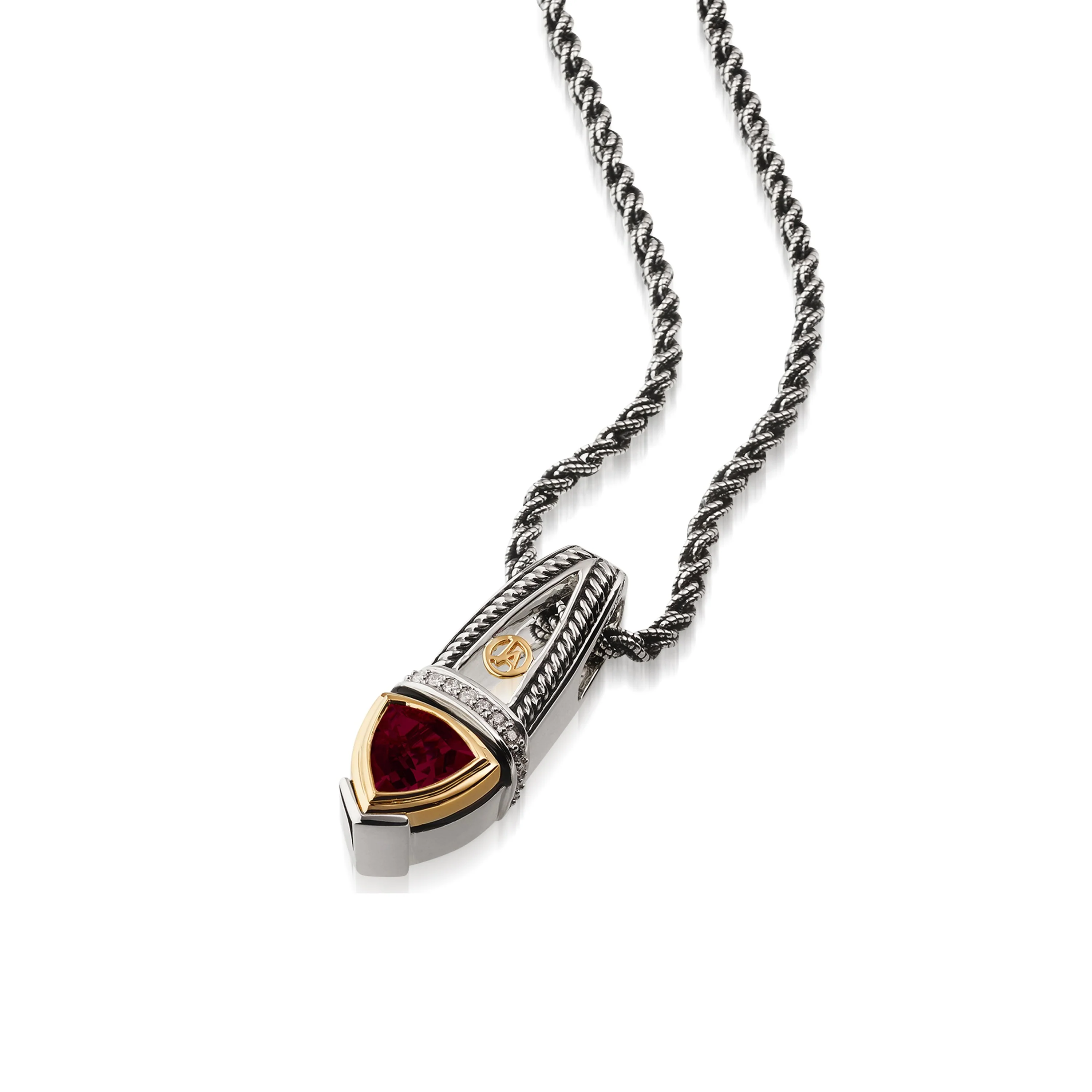 Arrivo Trillion Pendant Necklace with Pave Diamonds - Image 3