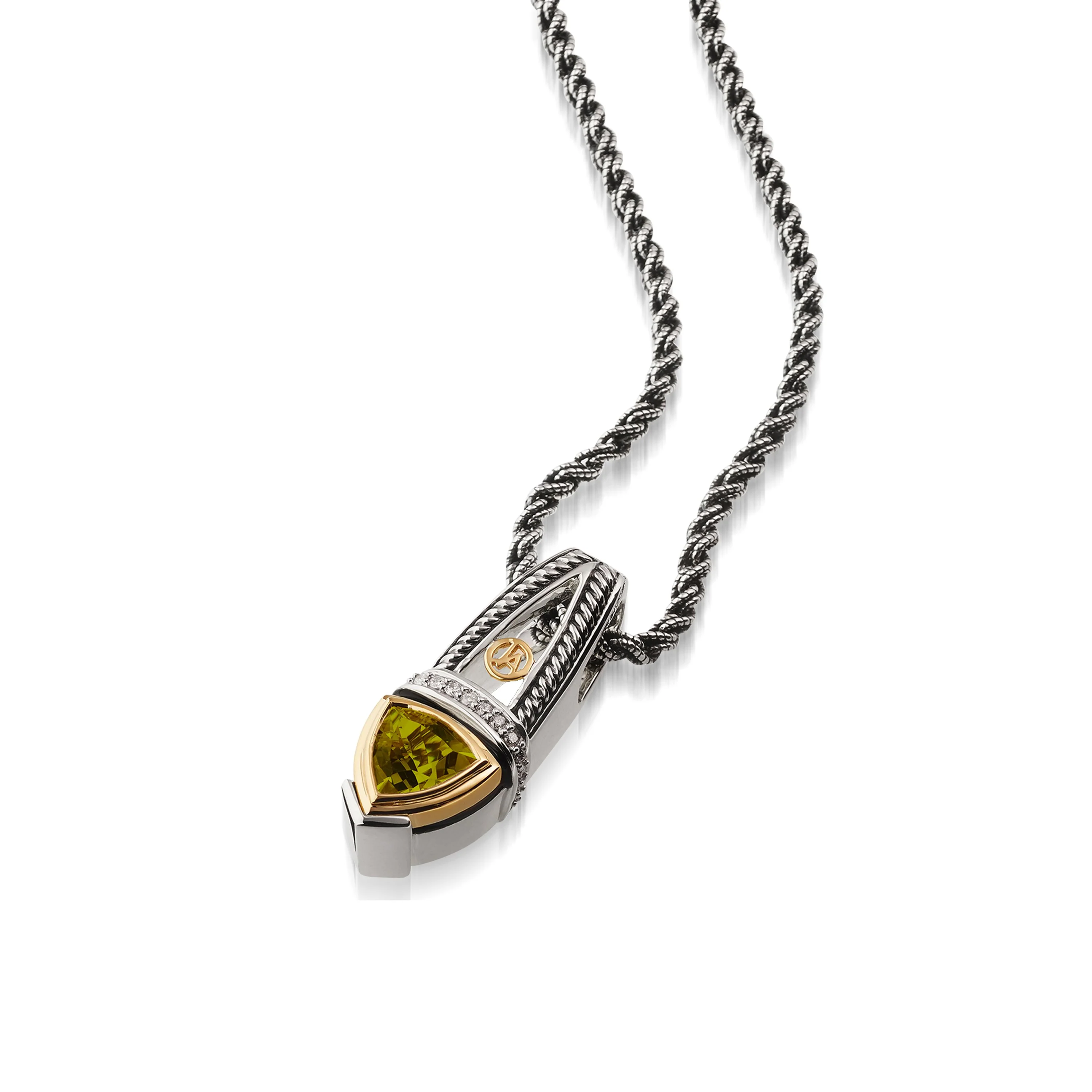 Arrivo Trillion Pendant Necklace with Pave Diamonds - Image 4