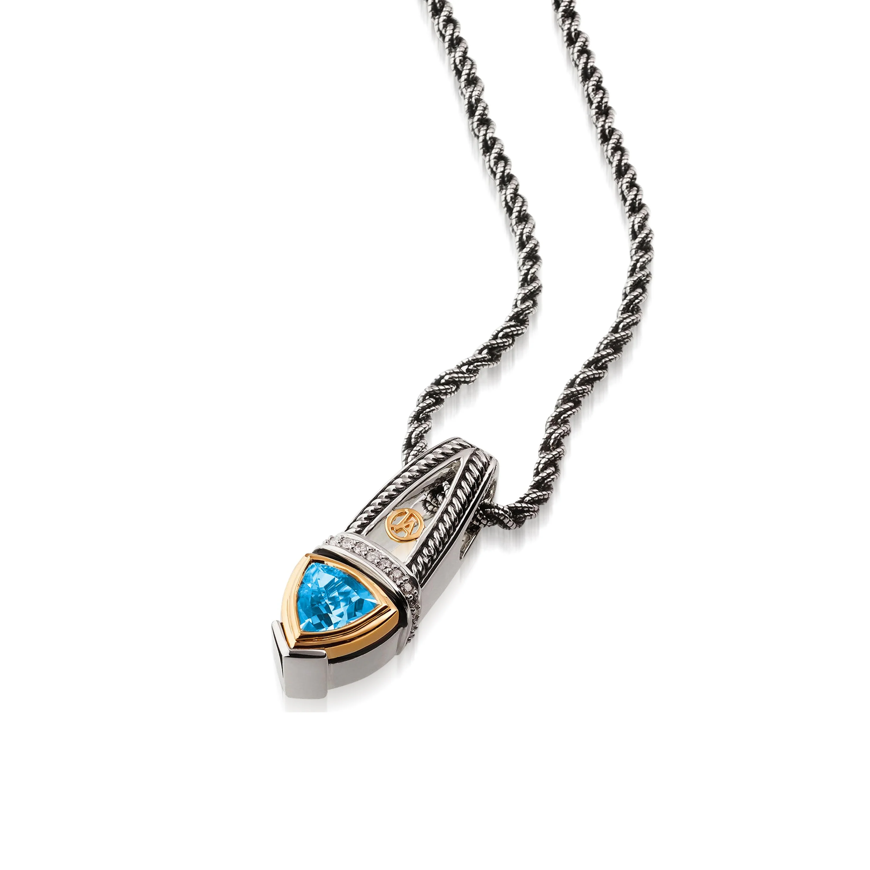Arrivo Trillion Pendant Necklace with Pave Diamonds - Image 5