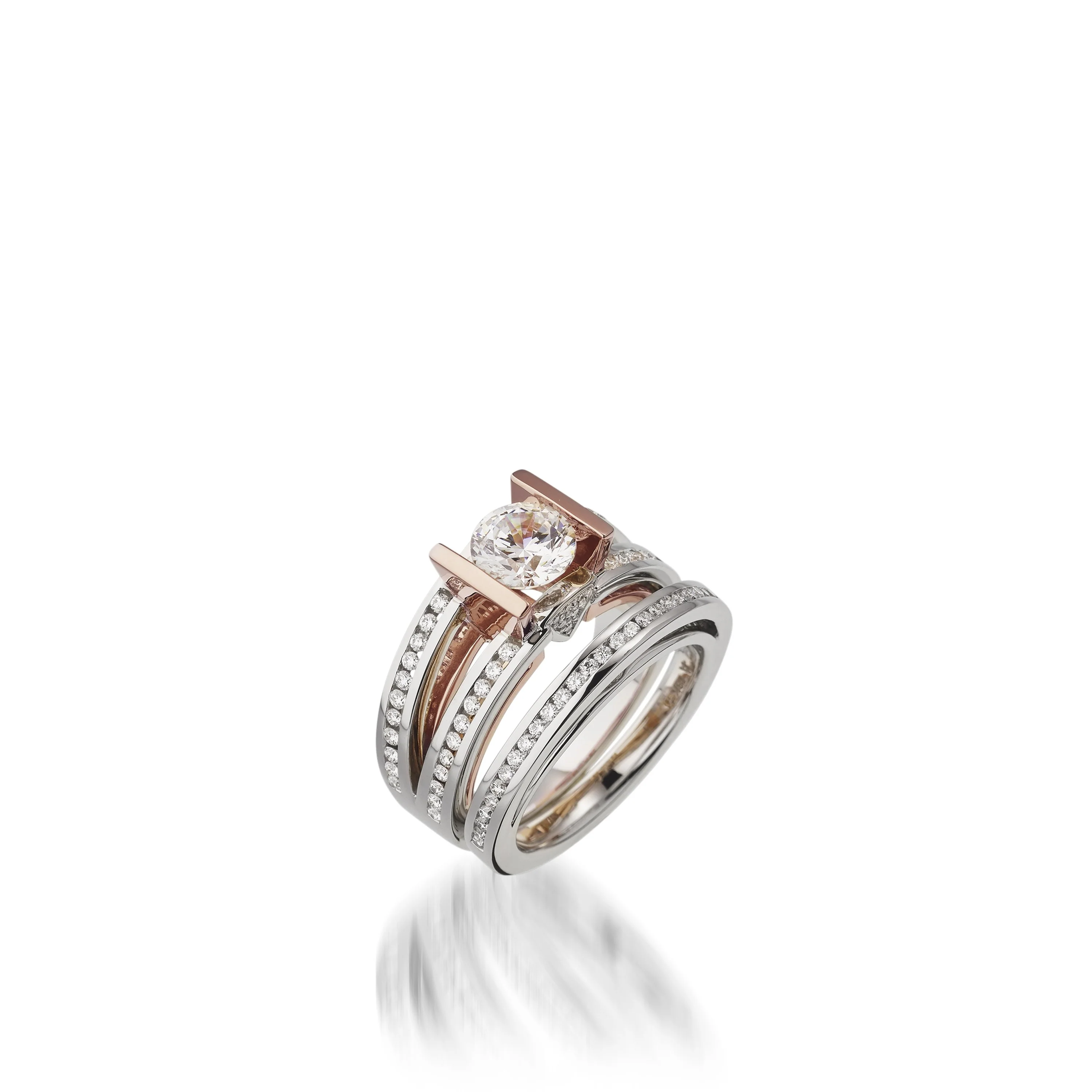 Attraction Rose & White Gold Engagement Ring - Image 2