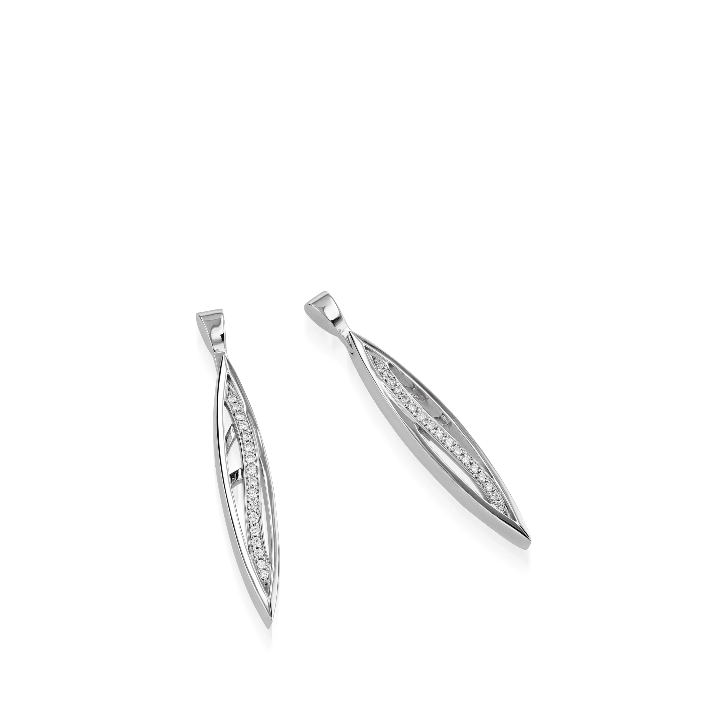 Bellagio Pave Diamond Drop Earrings - Image 3
