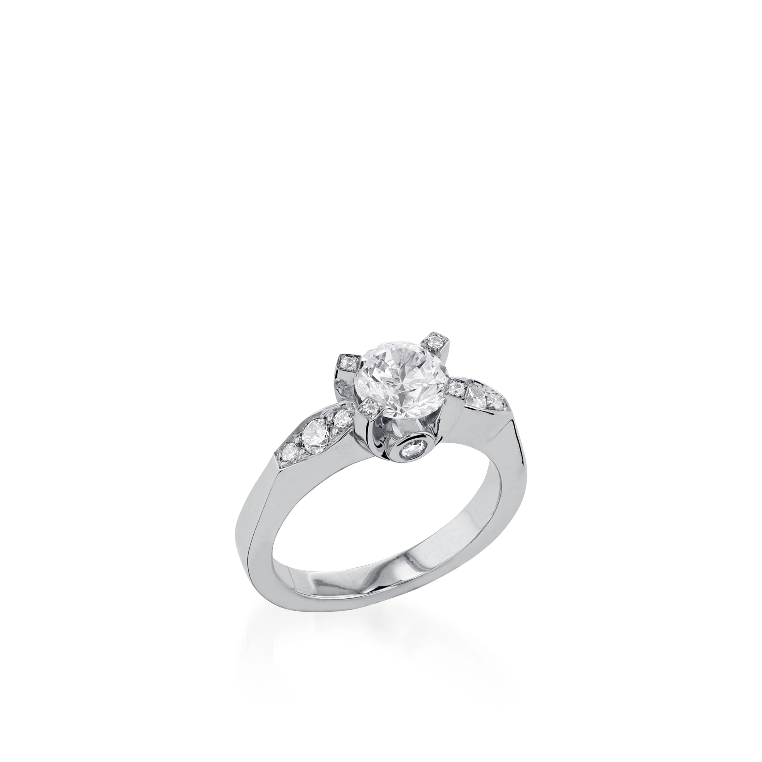 Capri White Gold Engagement Ring - Image 3