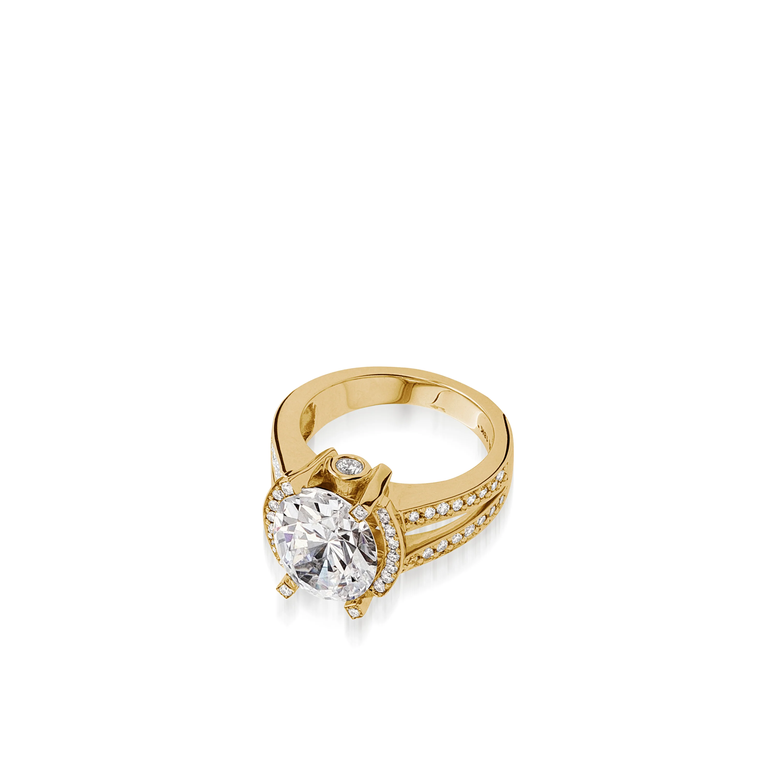Catherine Elite Yellow Gold Diamond Ring - Image 3