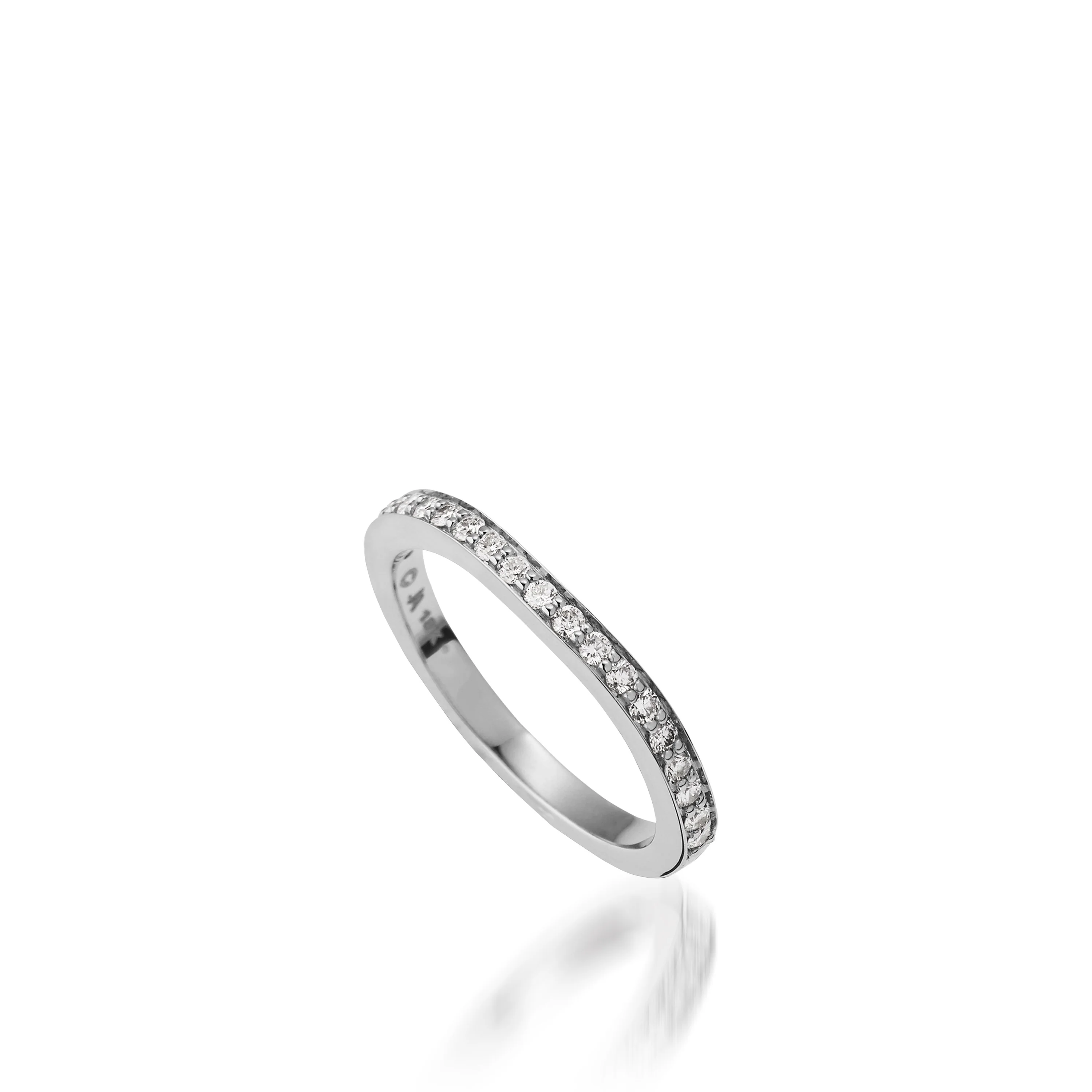 Chiffon Princess Cut White Gold Engagement Ring - Image 4