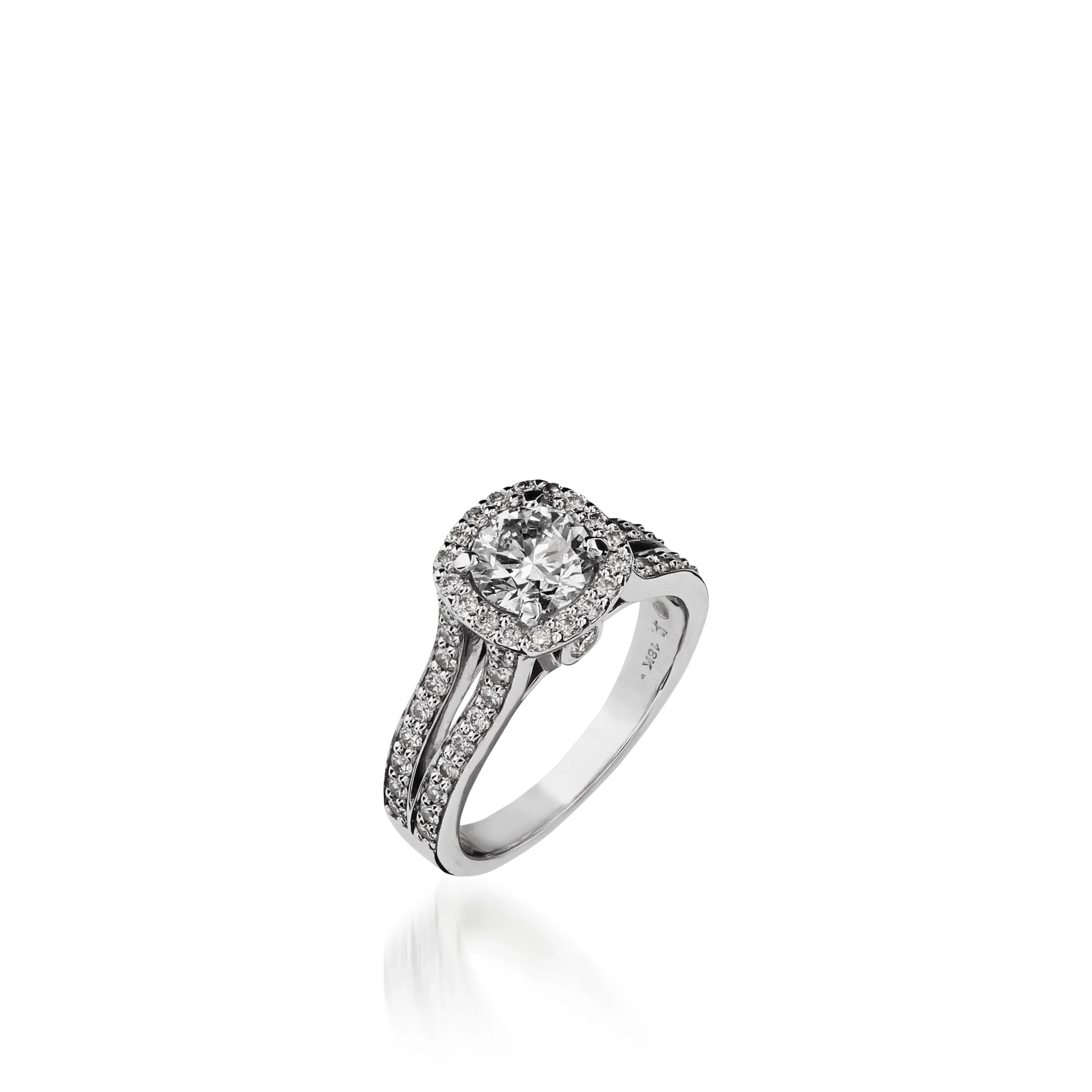 Chiffon  Round White Gold Engagement Ring - Image 3
