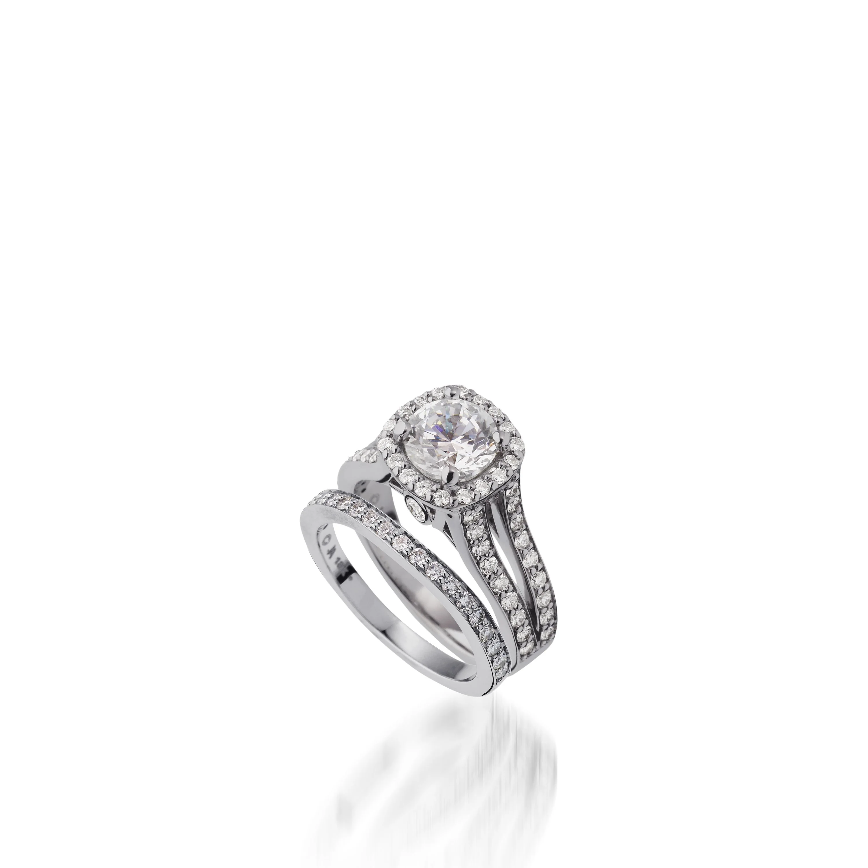 Chiffon  Round White Gold Engagement Ring - Image 4