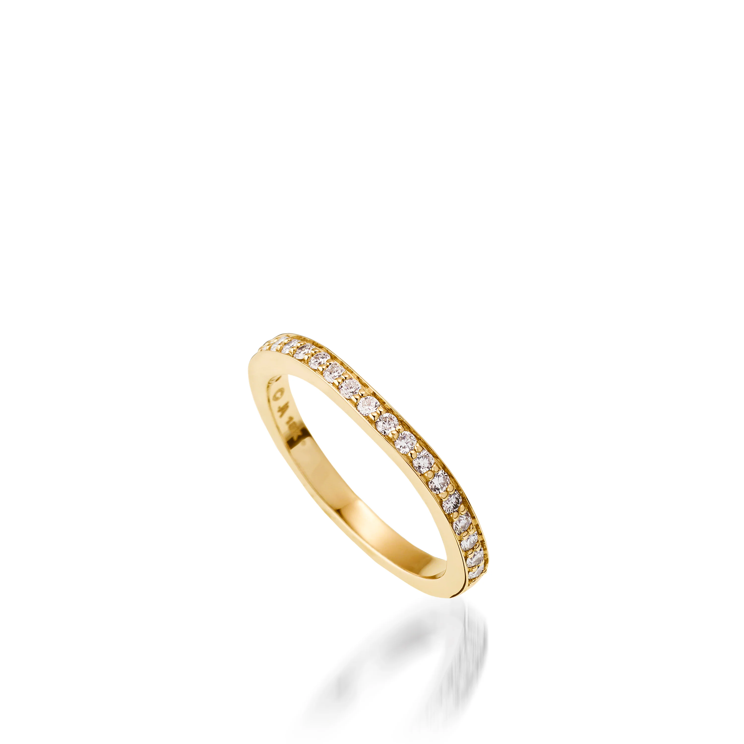 Chiffon Princess Cut Yellow Gold Engagement Ring - Image 5
