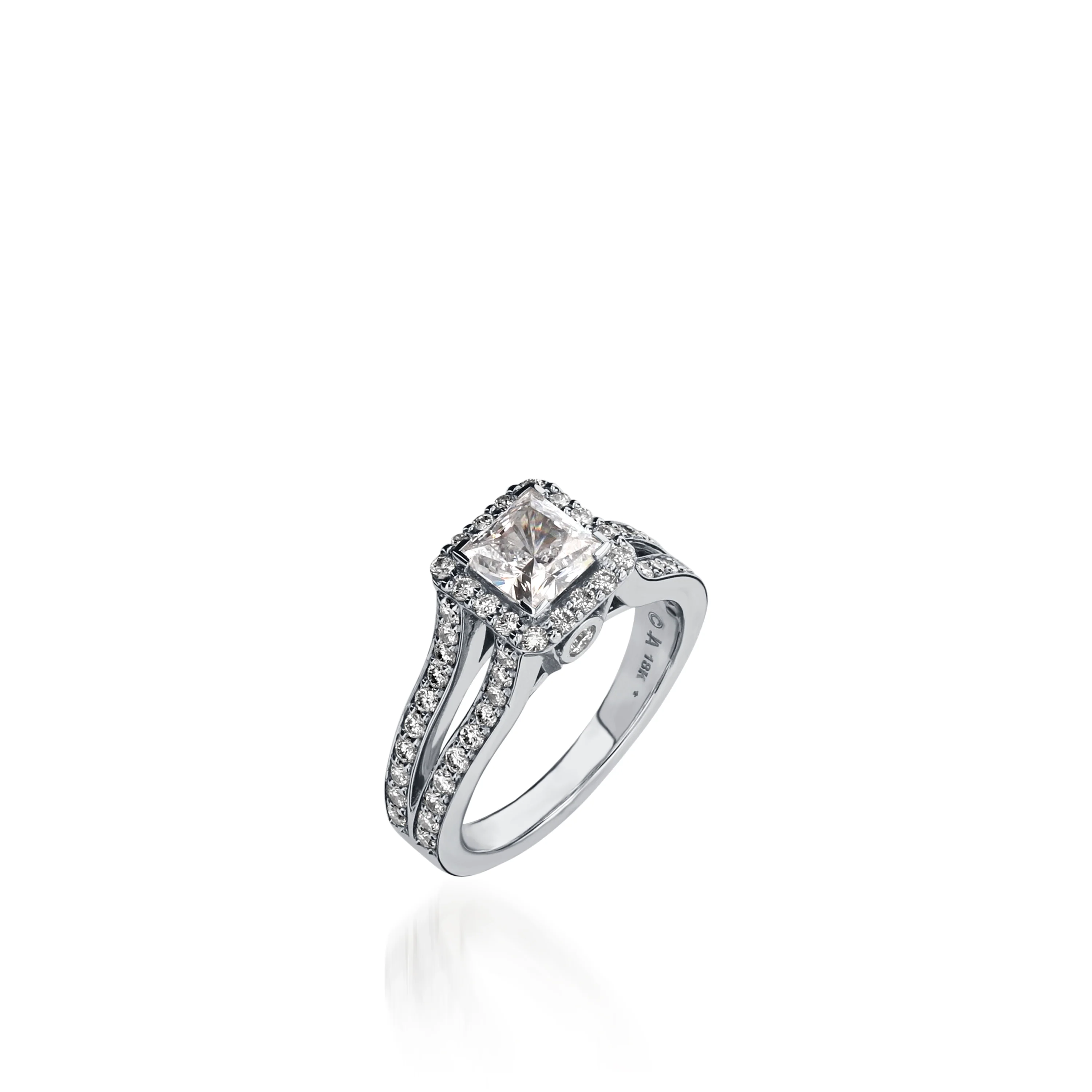 Chiffon Princess Cut Yellow Gold Engagement Ring - Image 6