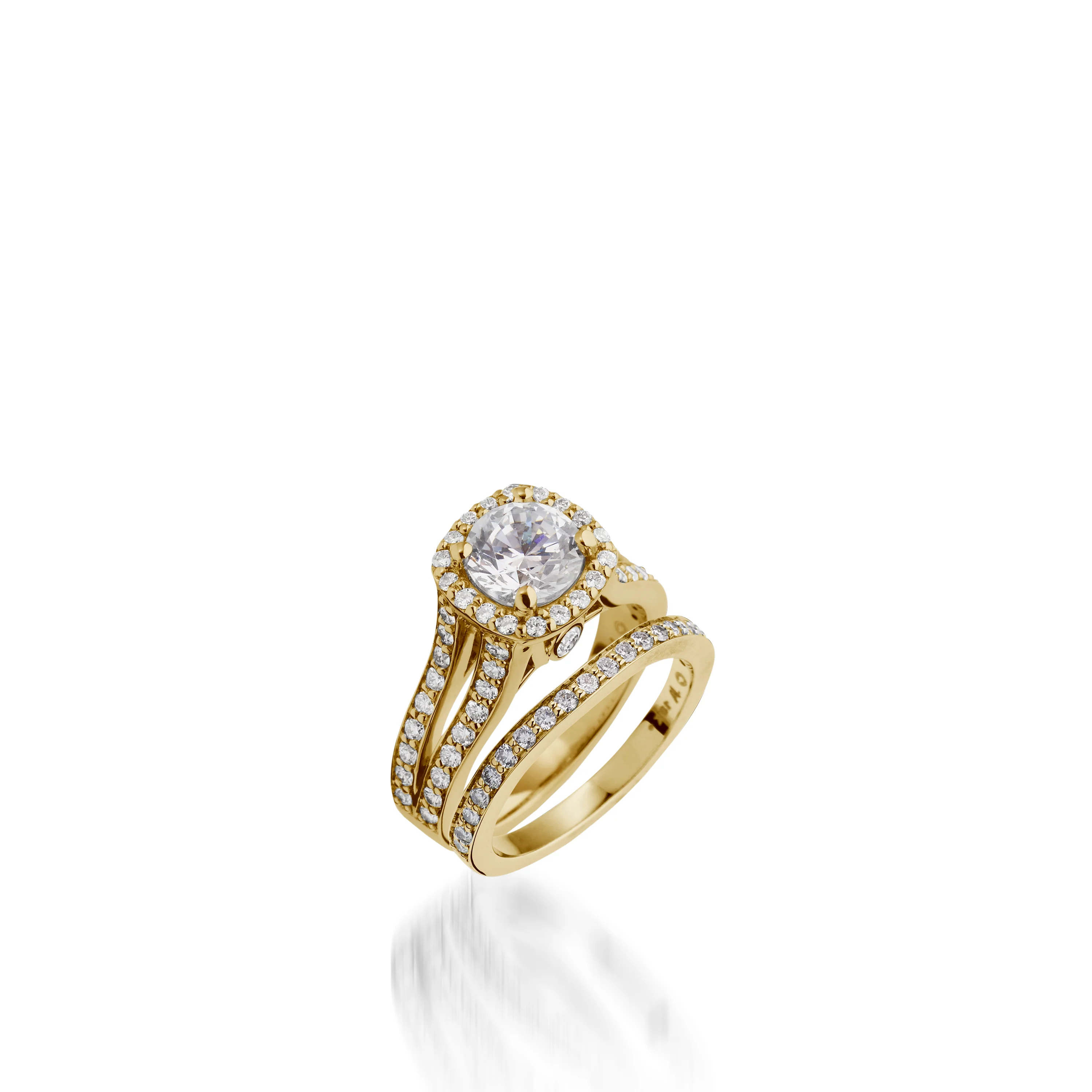 Chiffon  Round Yellow Gold Engagement Ring - Image 4