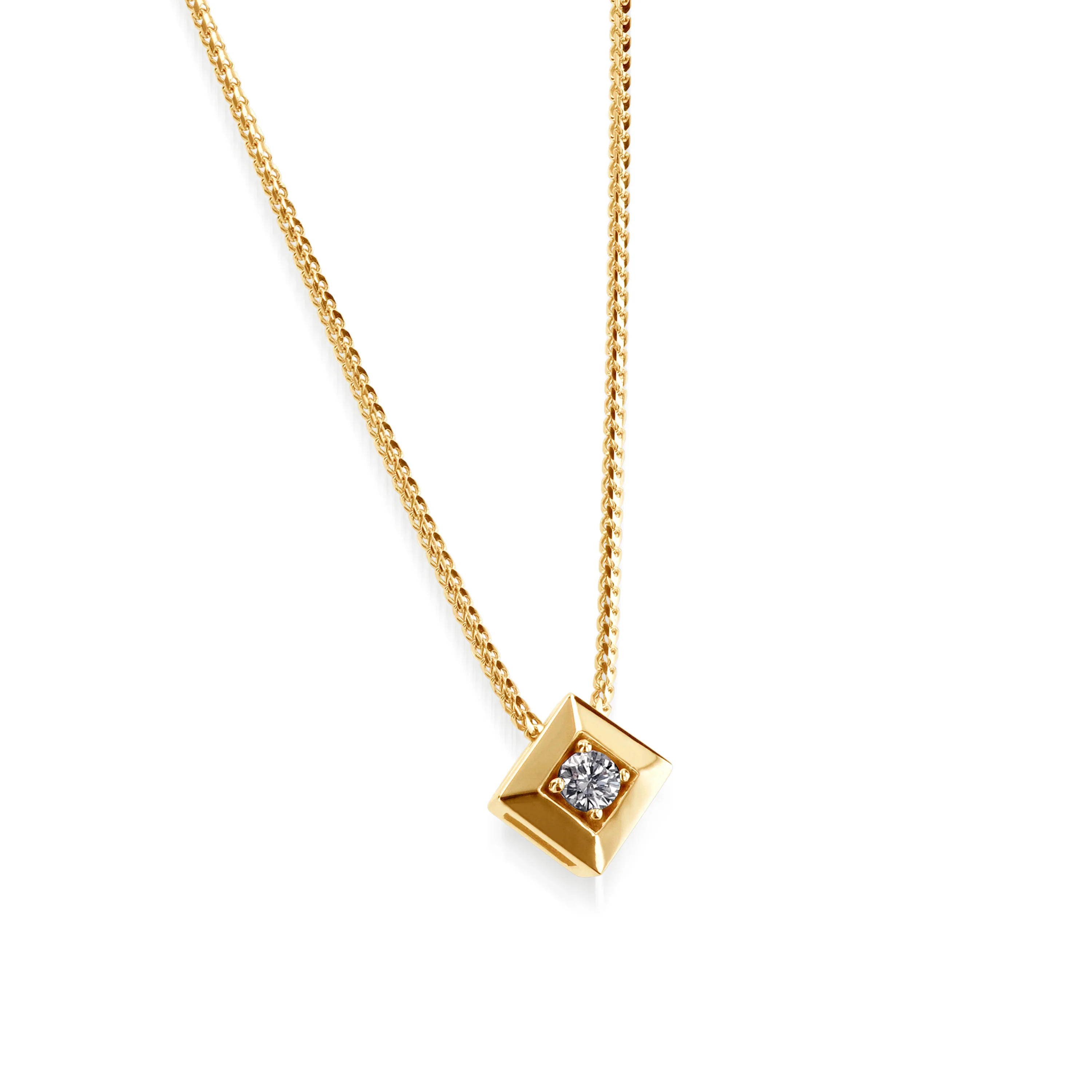 Paloma Confetti Solitaire Diamond Pendant Necklace - Image 2