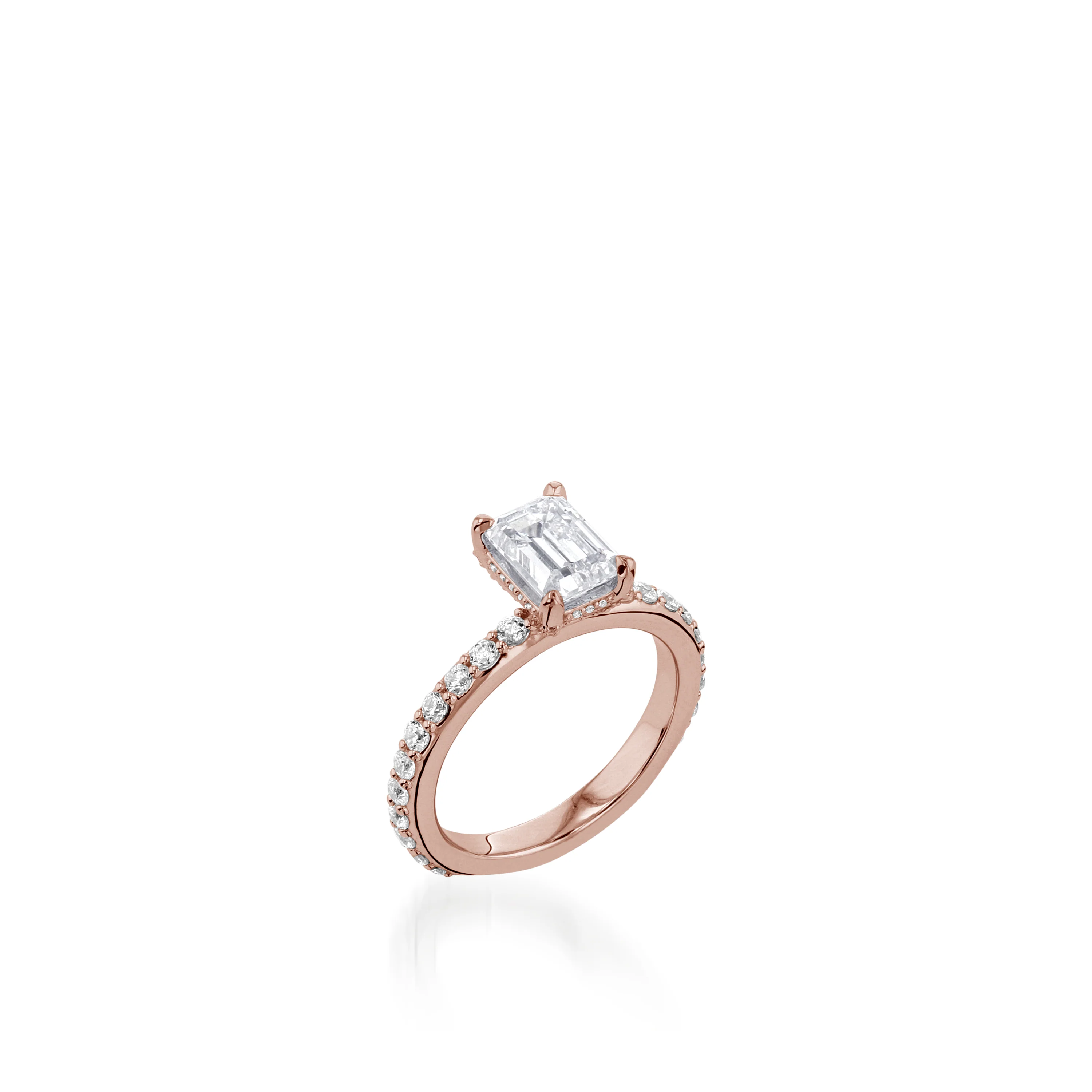 Duchess Emerald Cut Yellow Gold Engagement Ring - Image 4