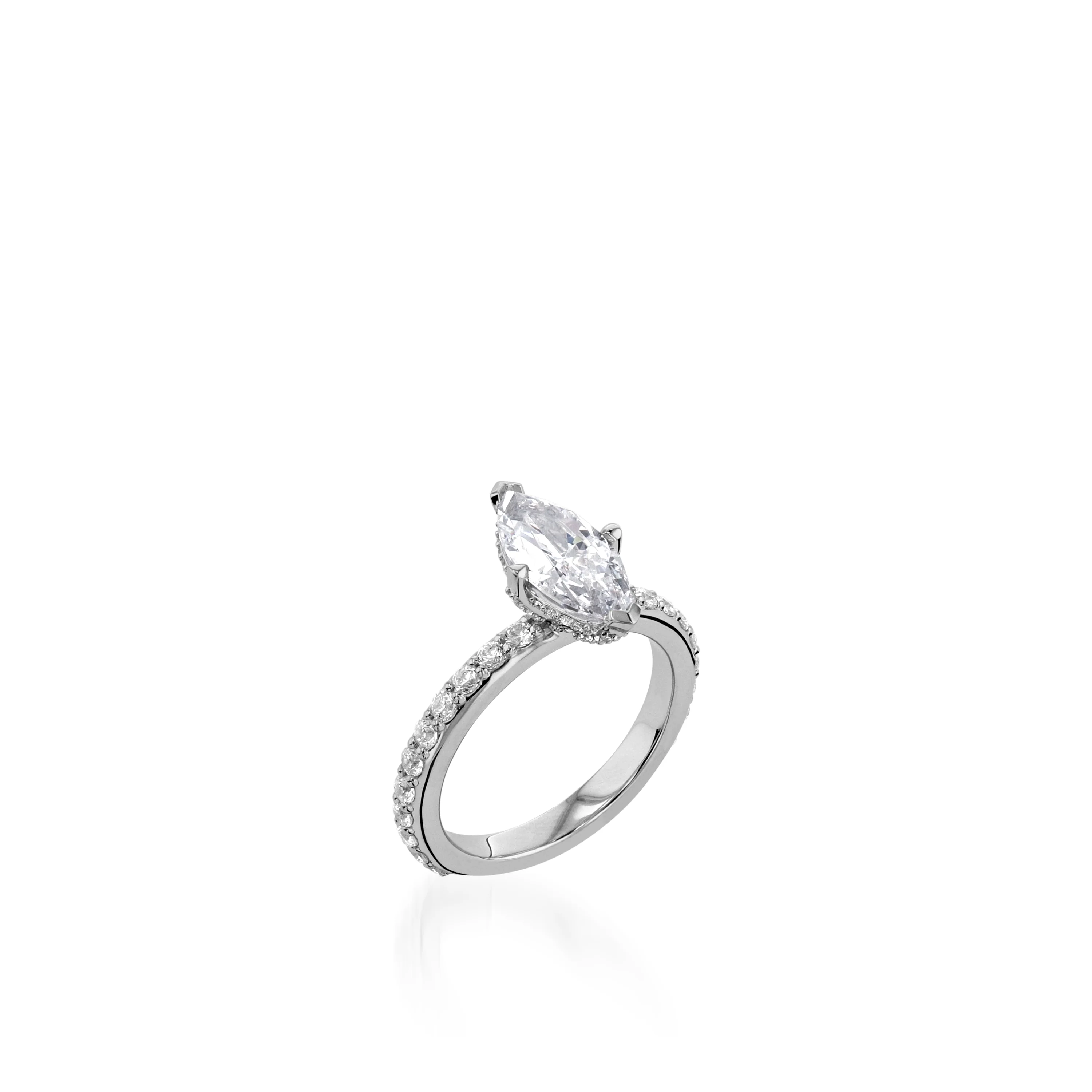 Duchess Marquise White Gold Engagement Ring