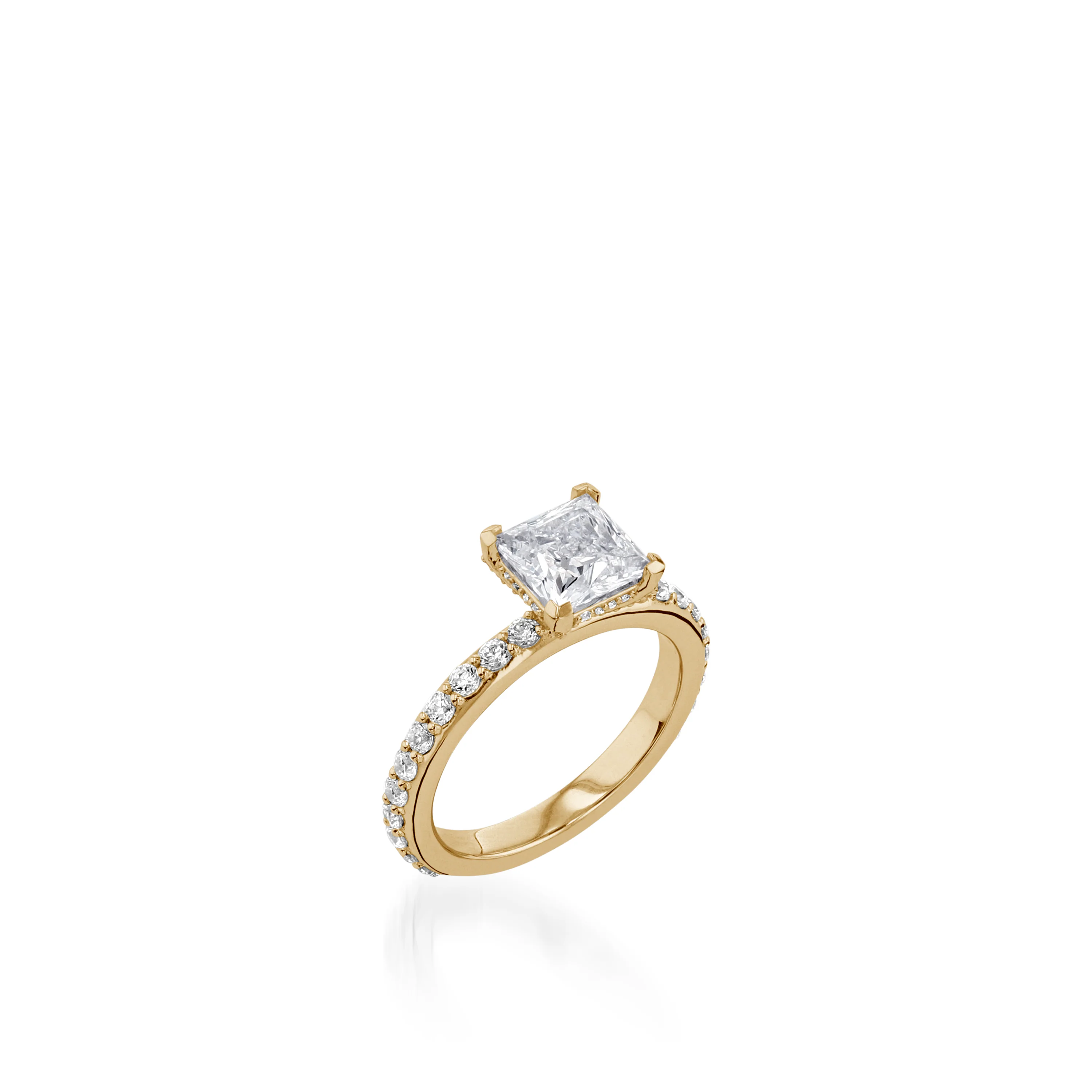 Duchess Princess Cut Yellow Gold Engagement Ring