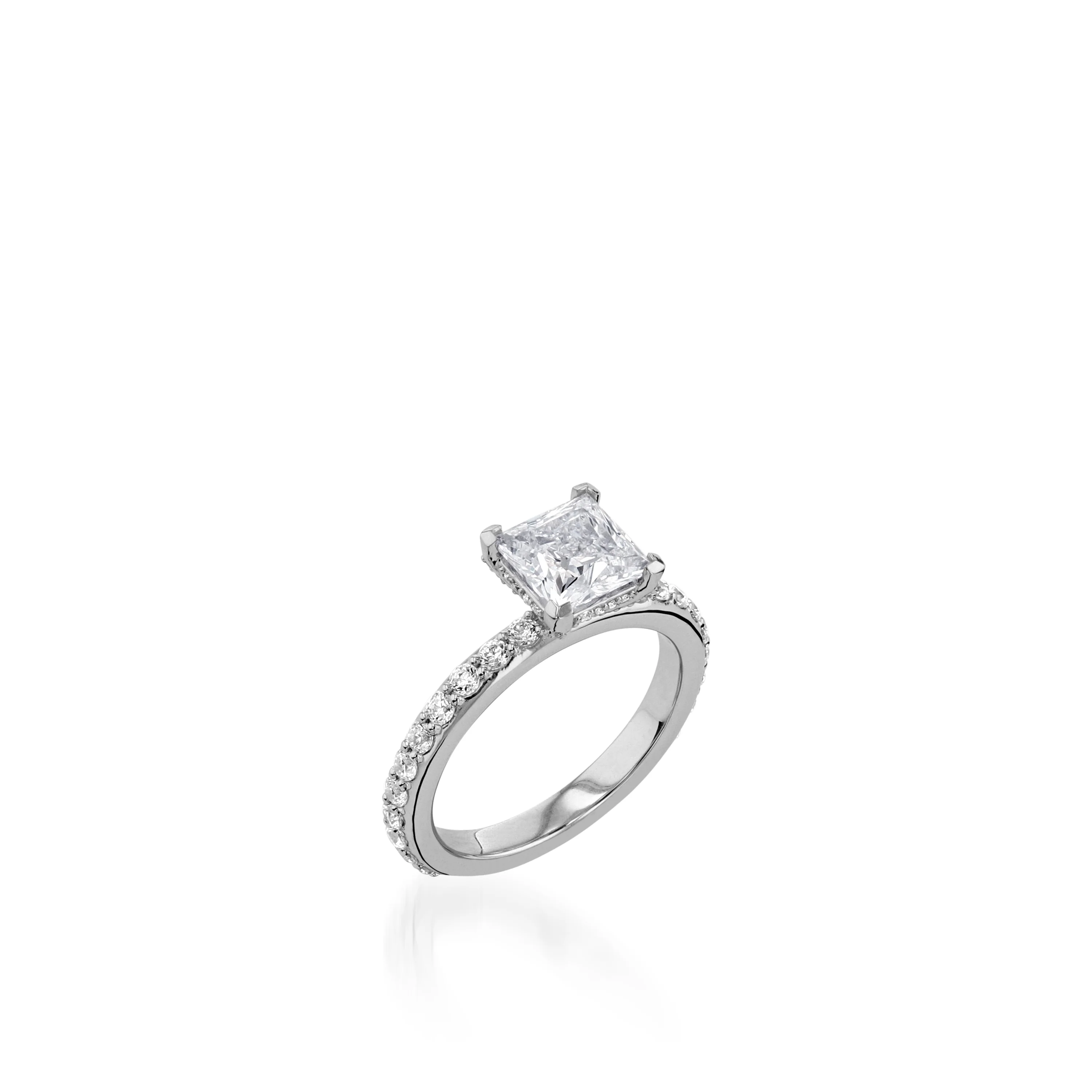Duchess Princess Cut Yellow Gold Engagement Ring - Image 2