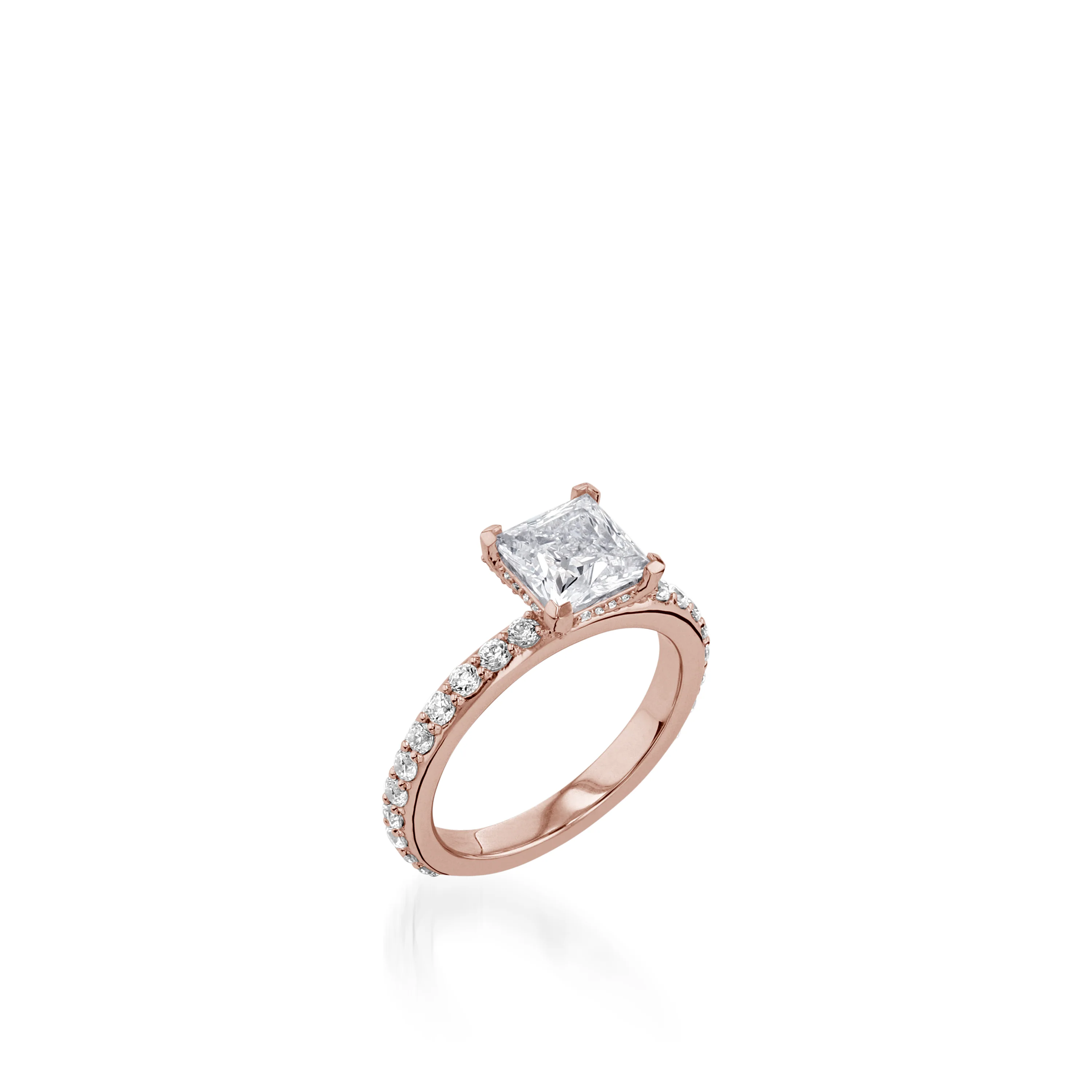 Duchess Princess Cut Yellow Gold Engagement Ring - Image 3