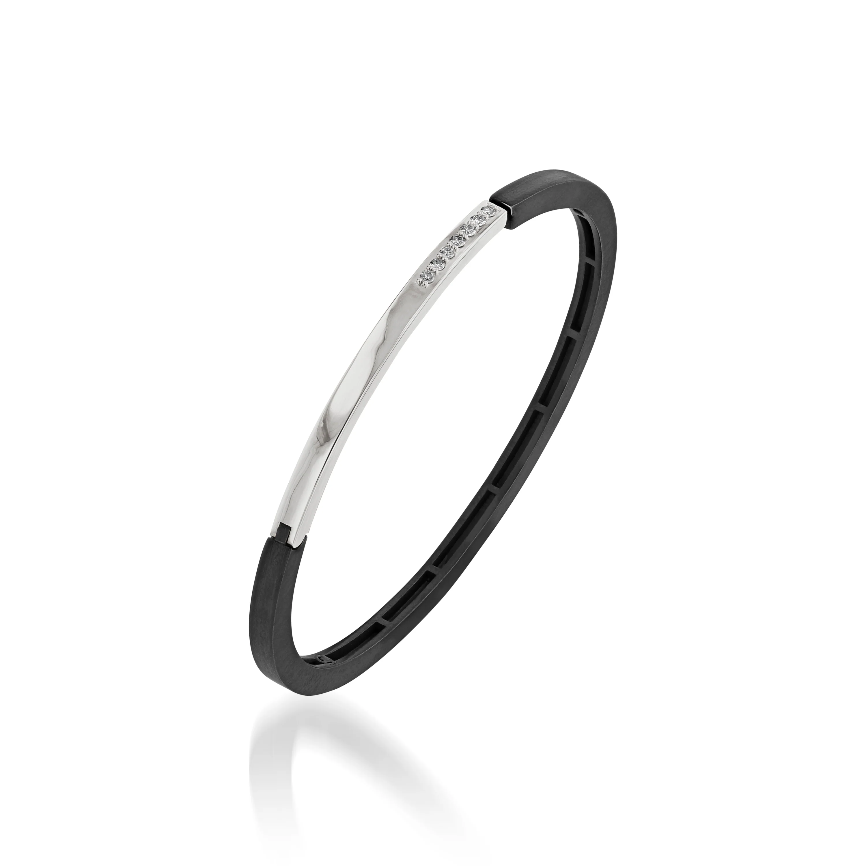 Duplex Pave Diamond Hinged Cuff Bracelet - Image 4