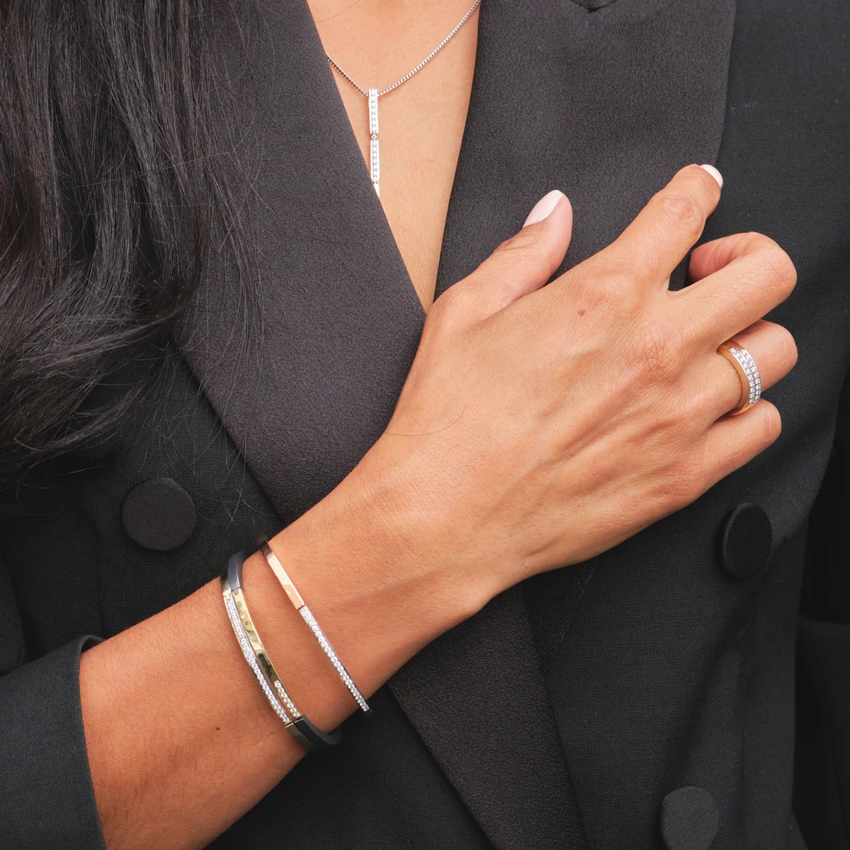 Duplex Gold Pave Diamond Bracelet - Image 6