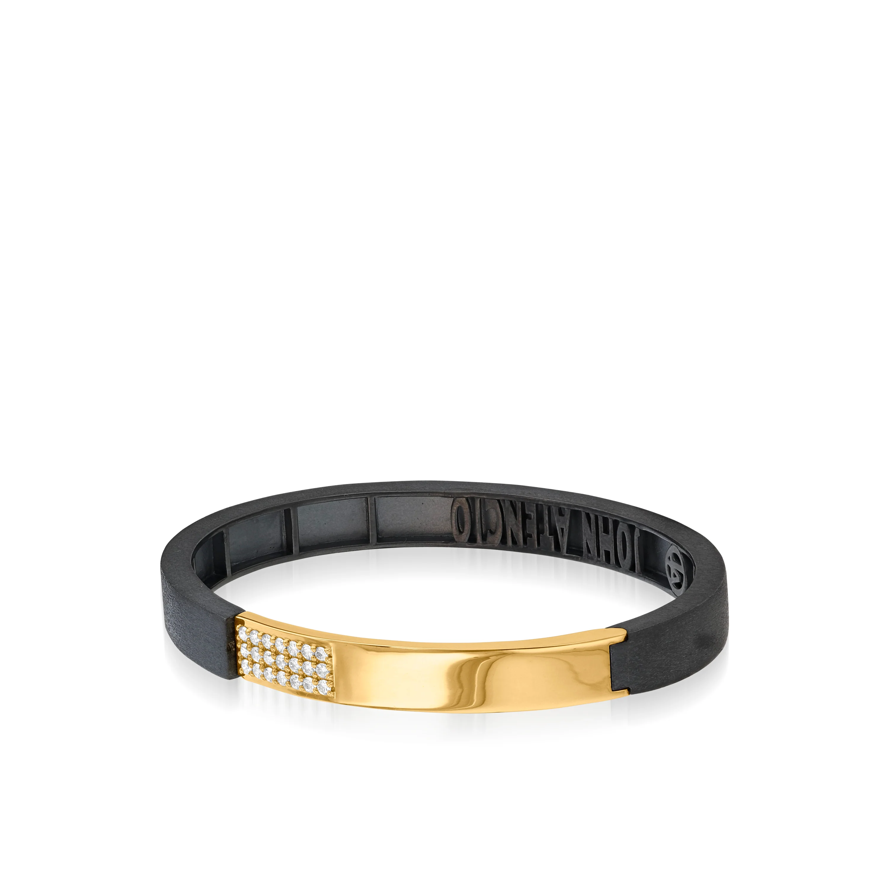 Duplex Pave Diamond Hinged Wide Cuff Bracelet - Image 3