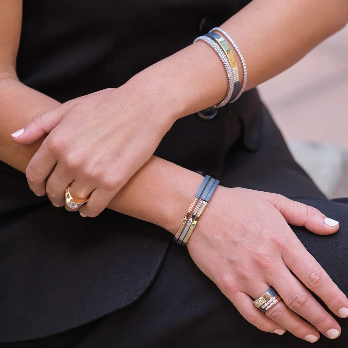 Duplex Pave Diamond Hinged Cuff Bracelet - Image 7
