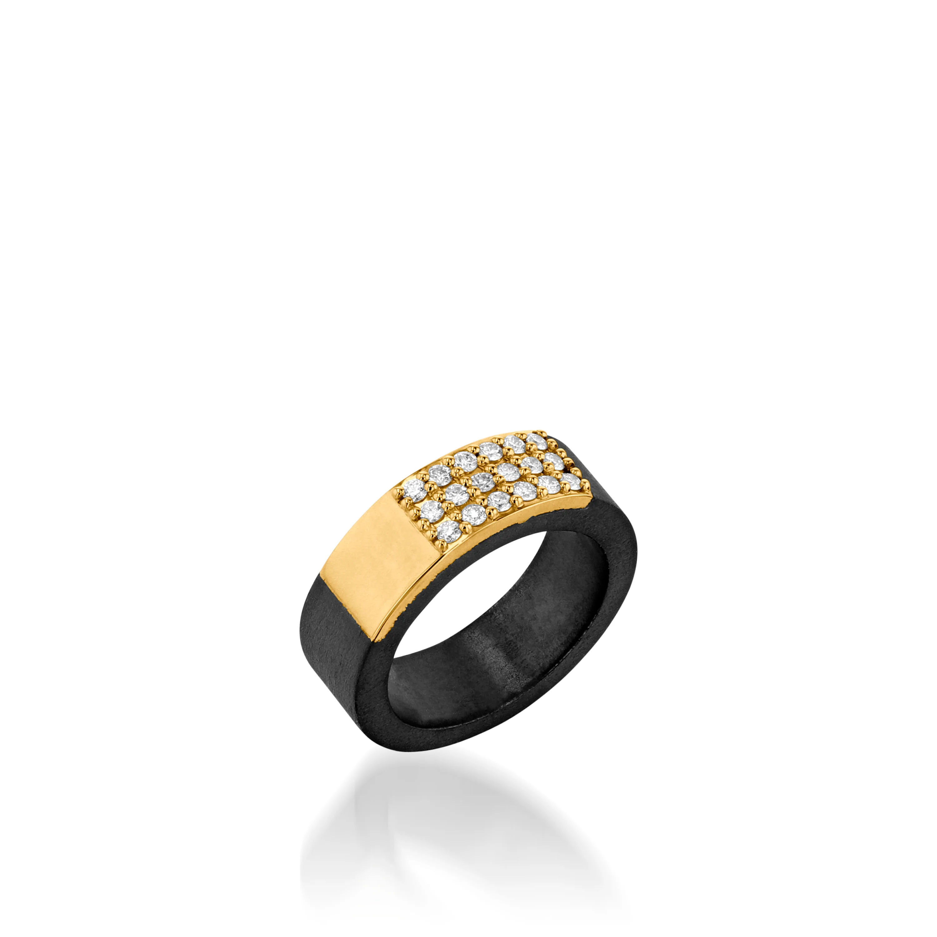 Duplex Wide Pave Diamond Ring
