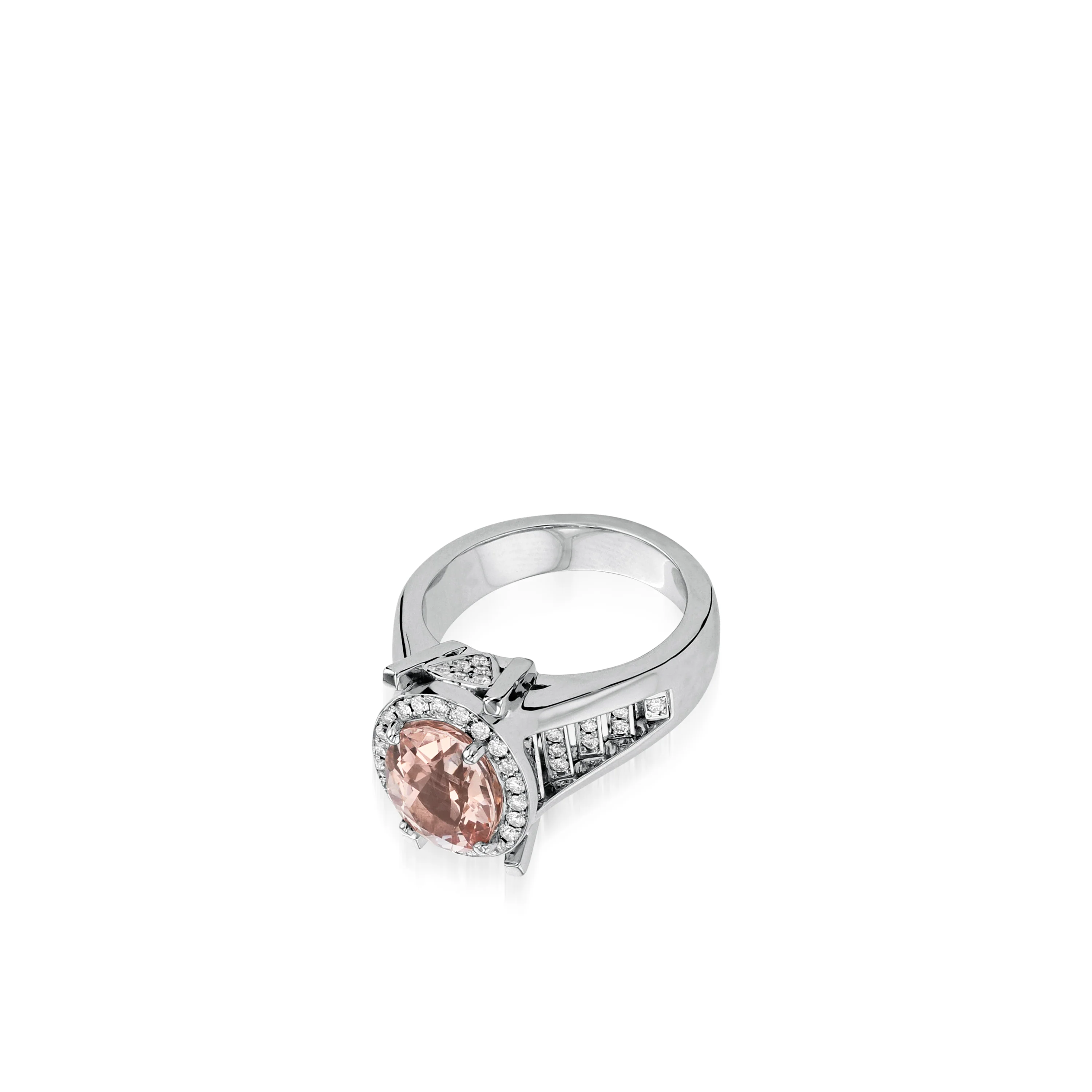 Elizabeth Elite Peach Morganite and Diamond Ring - Image 2