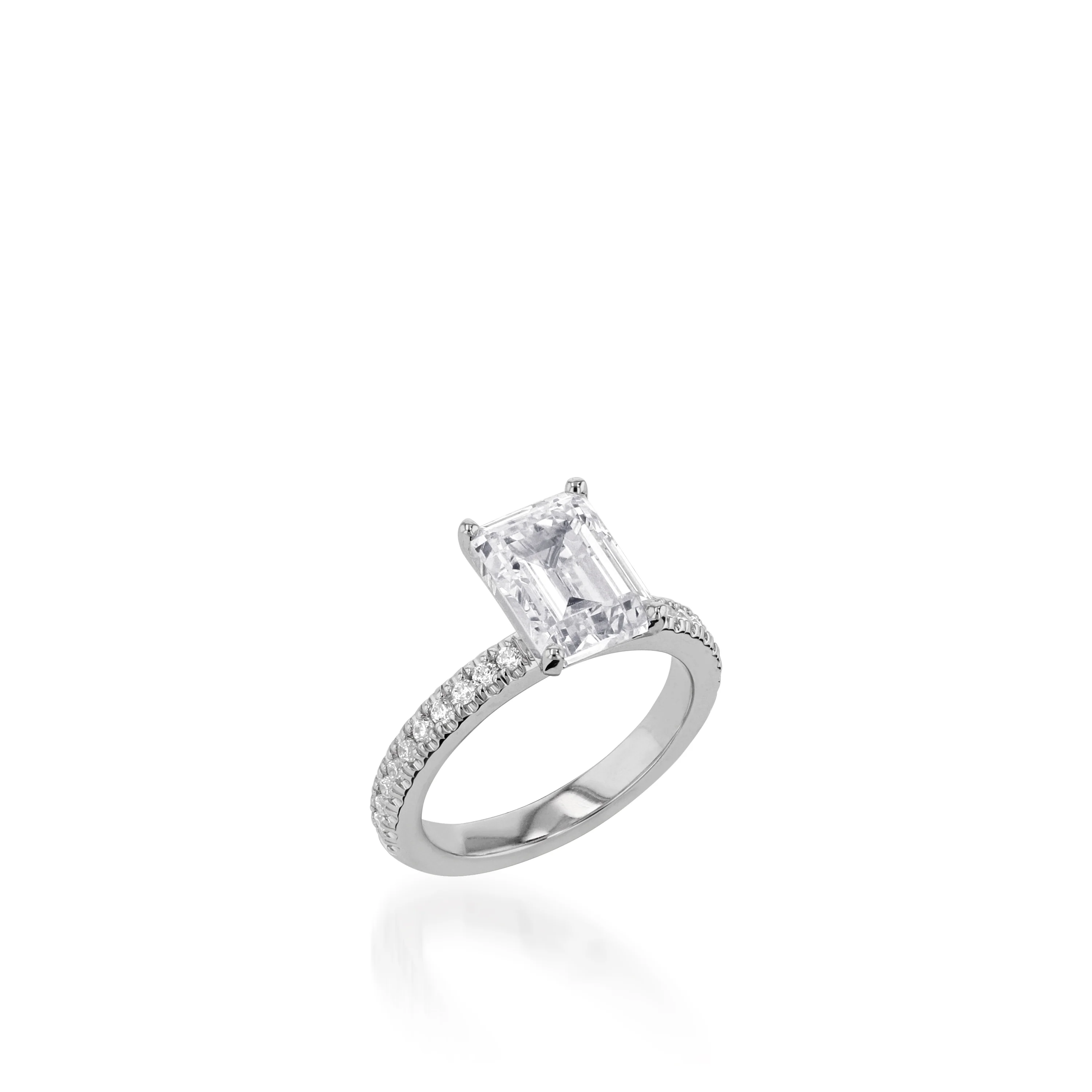 Essence 3-Carat Emerald Cut Engagement Ring