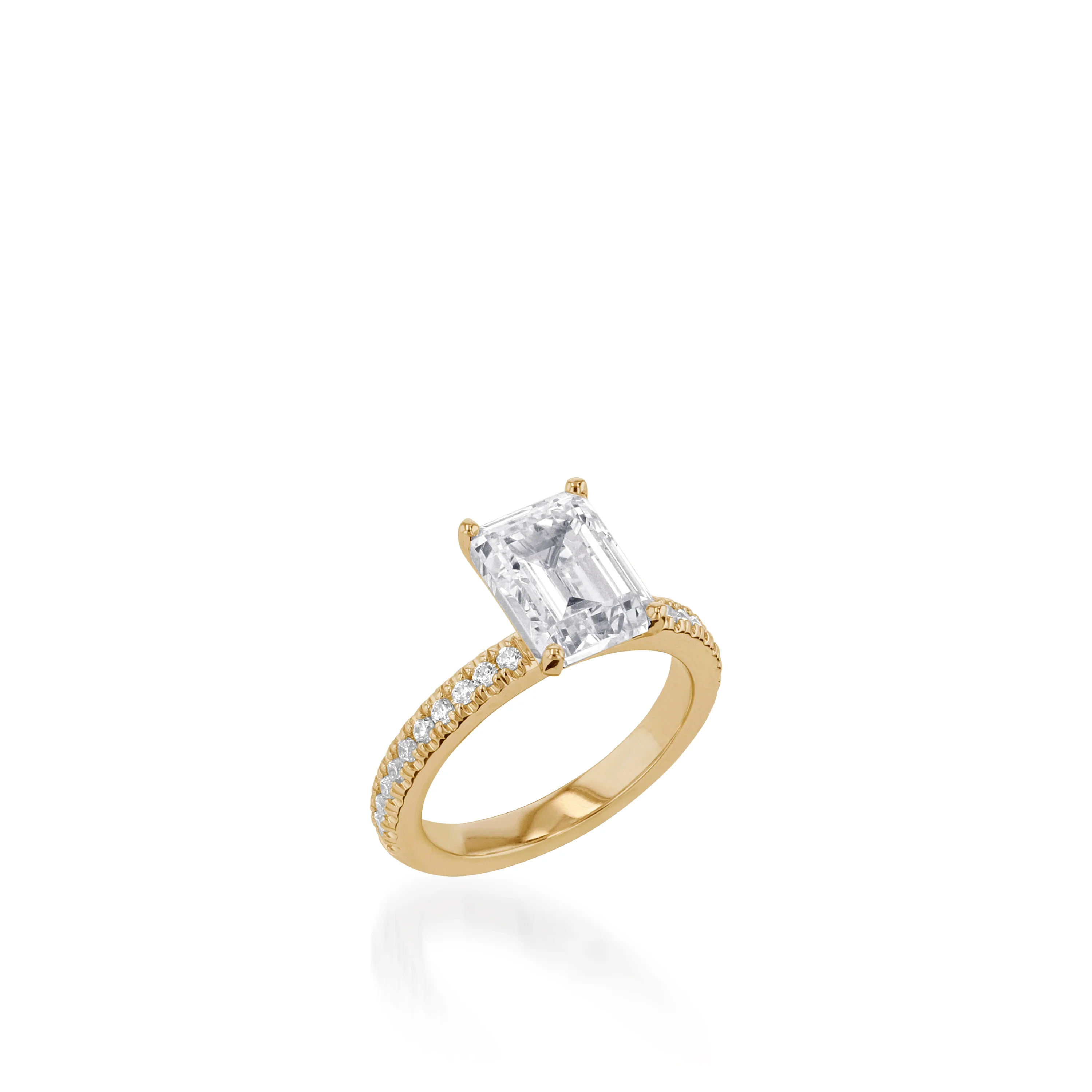 Essence 3-Carat Emerald Cut Engagement Ring - Image 3