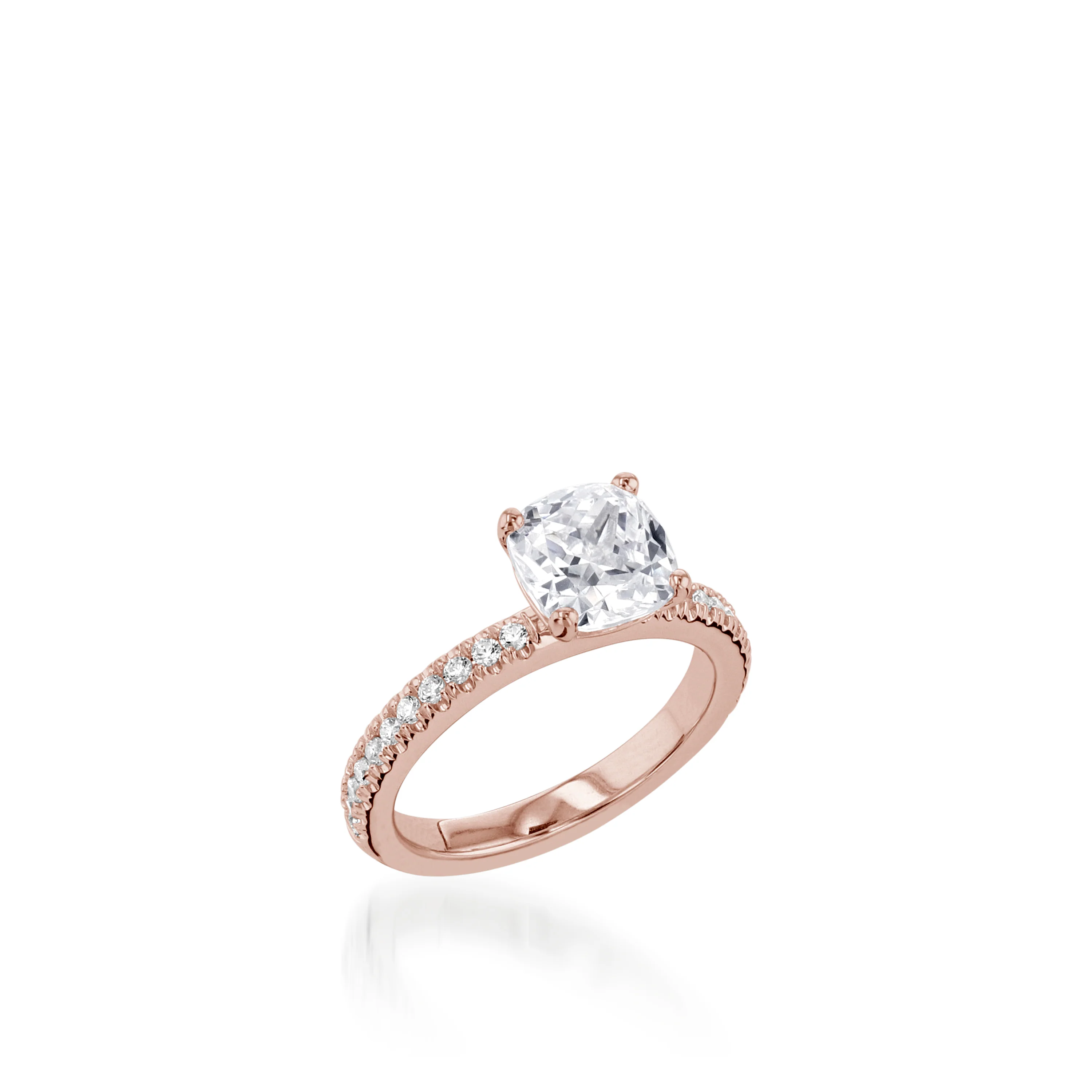 Essence Cushion Yellow Gold Engagement Ring - Image 3