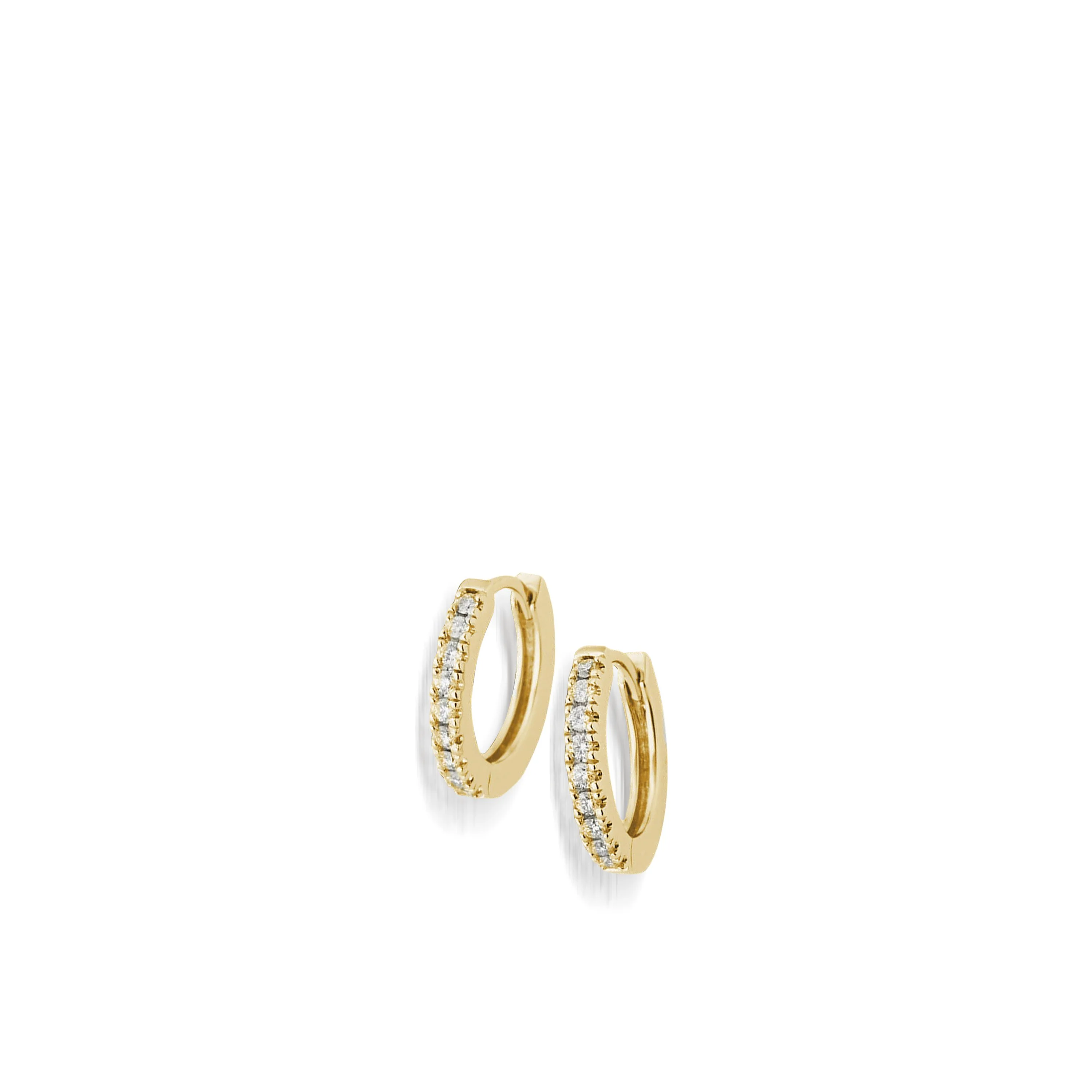 Essence Single Hoop Earrings with Pave Diamonds - Image 3