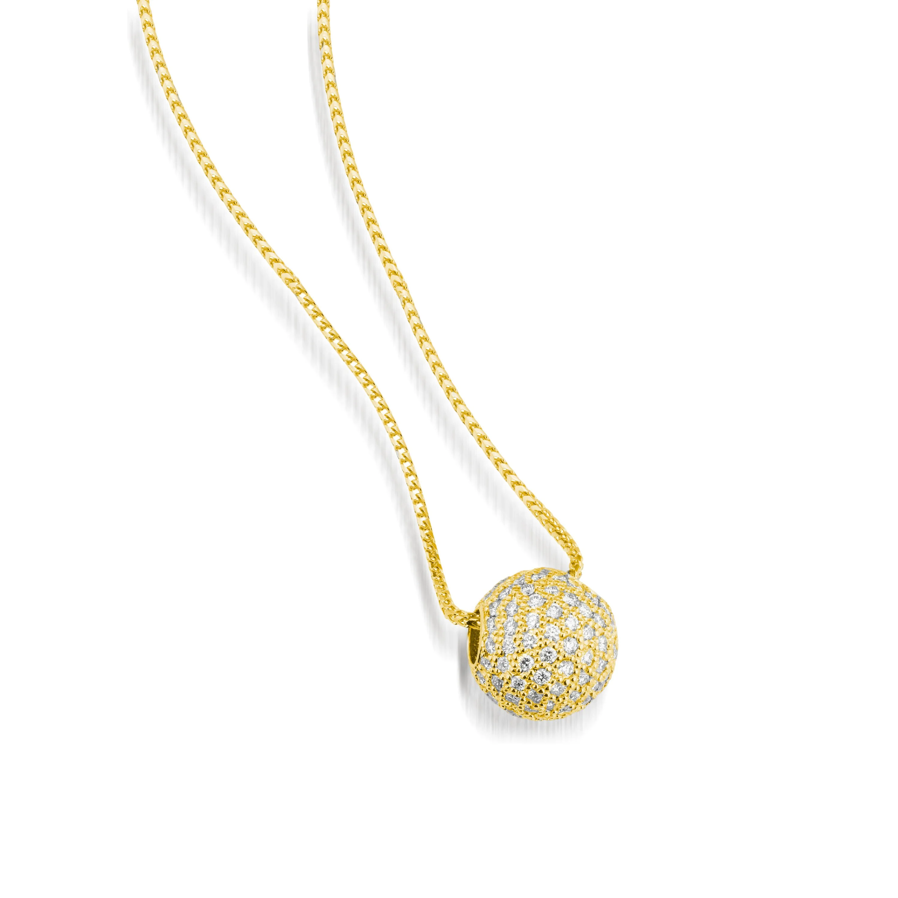 Essence Pave Diamond Ball Pendant Necklace - Image 3
