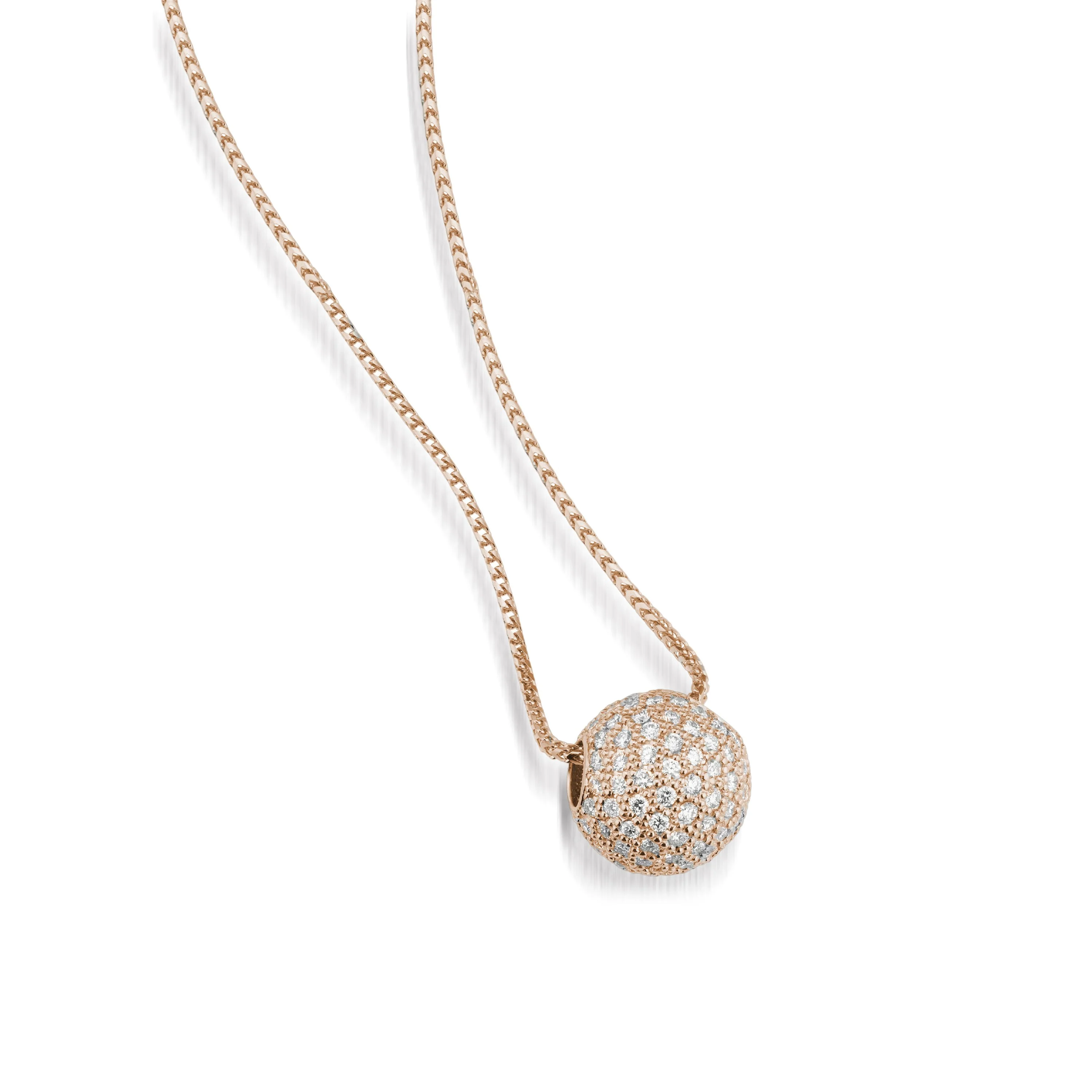 Essence Pave Diamond Ball Pendant Necklace - Image 4