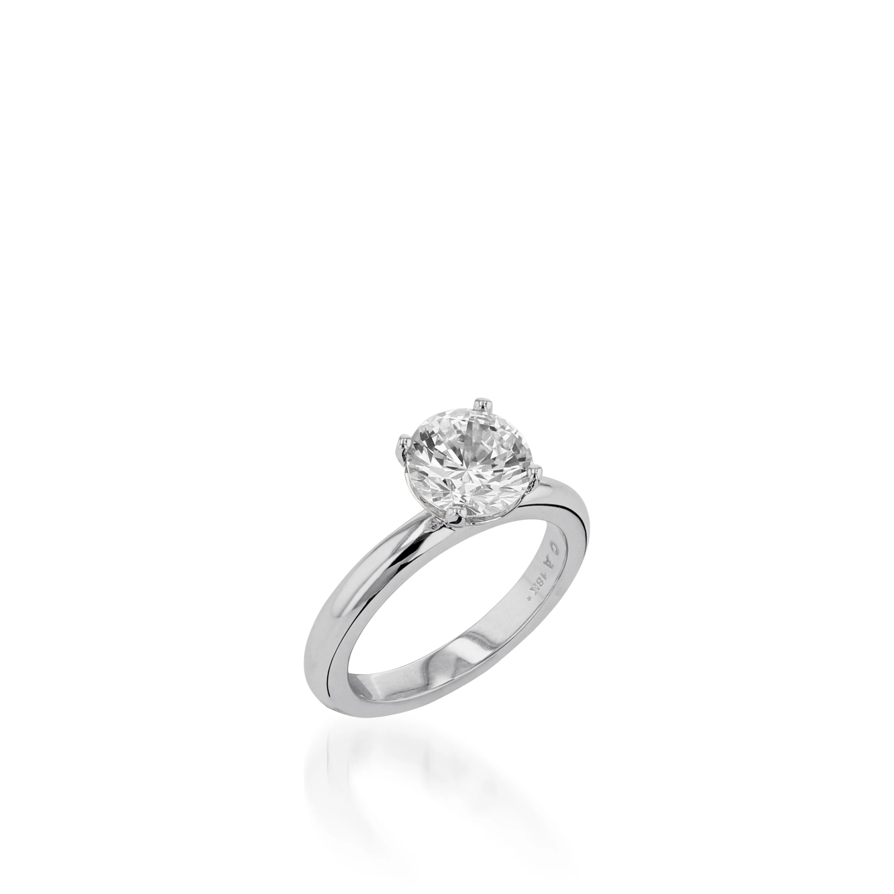Essence Solitaire Round White Gold Engagement Ring - Image 2