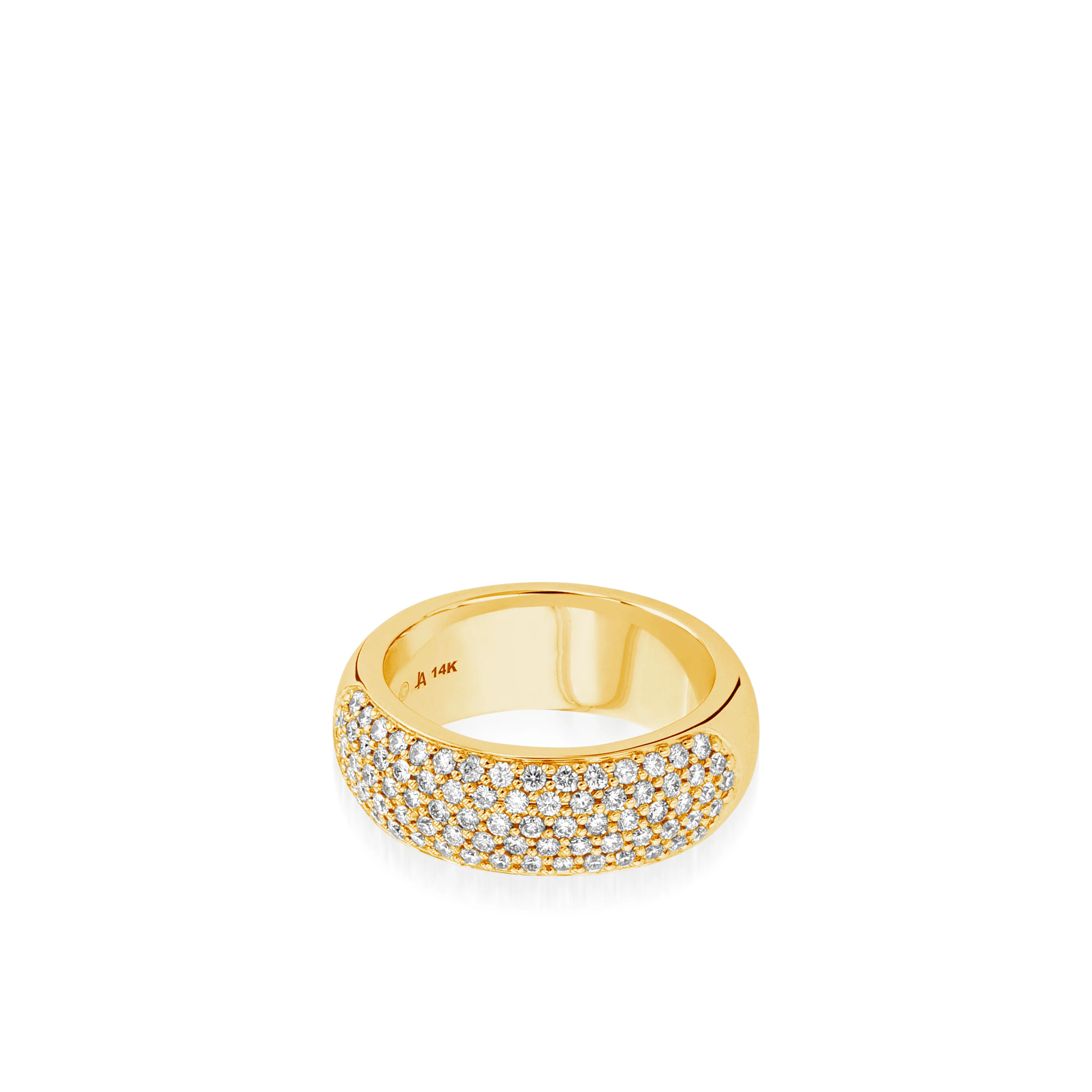 Essence Wide Band Ring with Pave Diamonds - Image 3