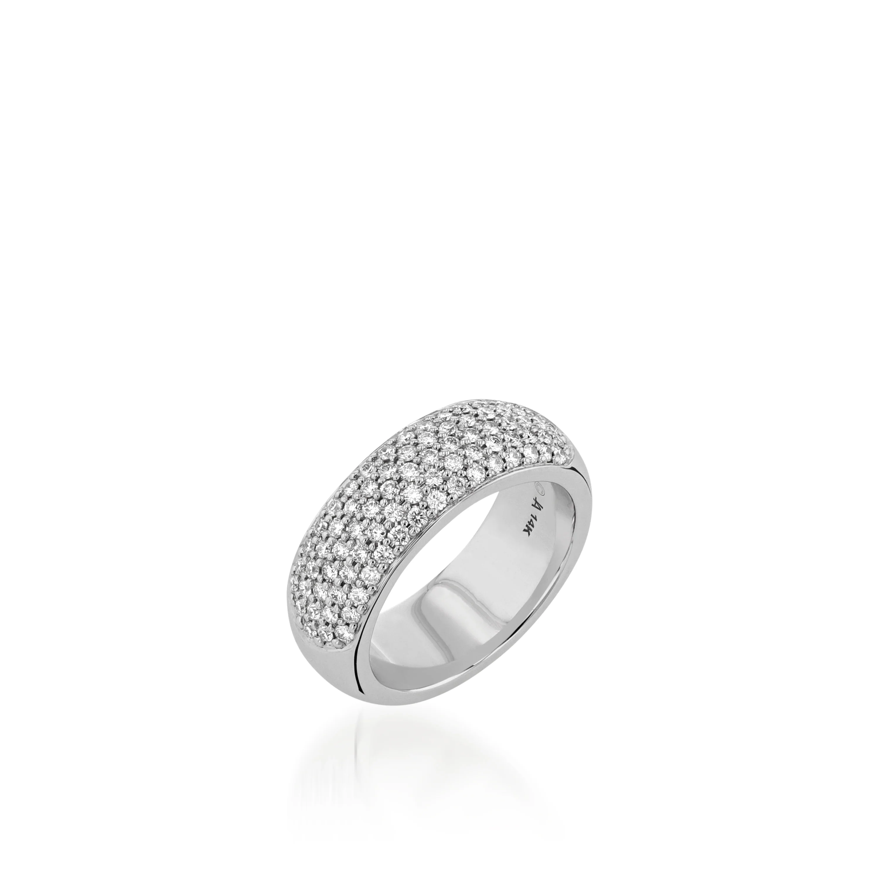 Essence Wide Band Ring with Pave Diamonds - Image 4