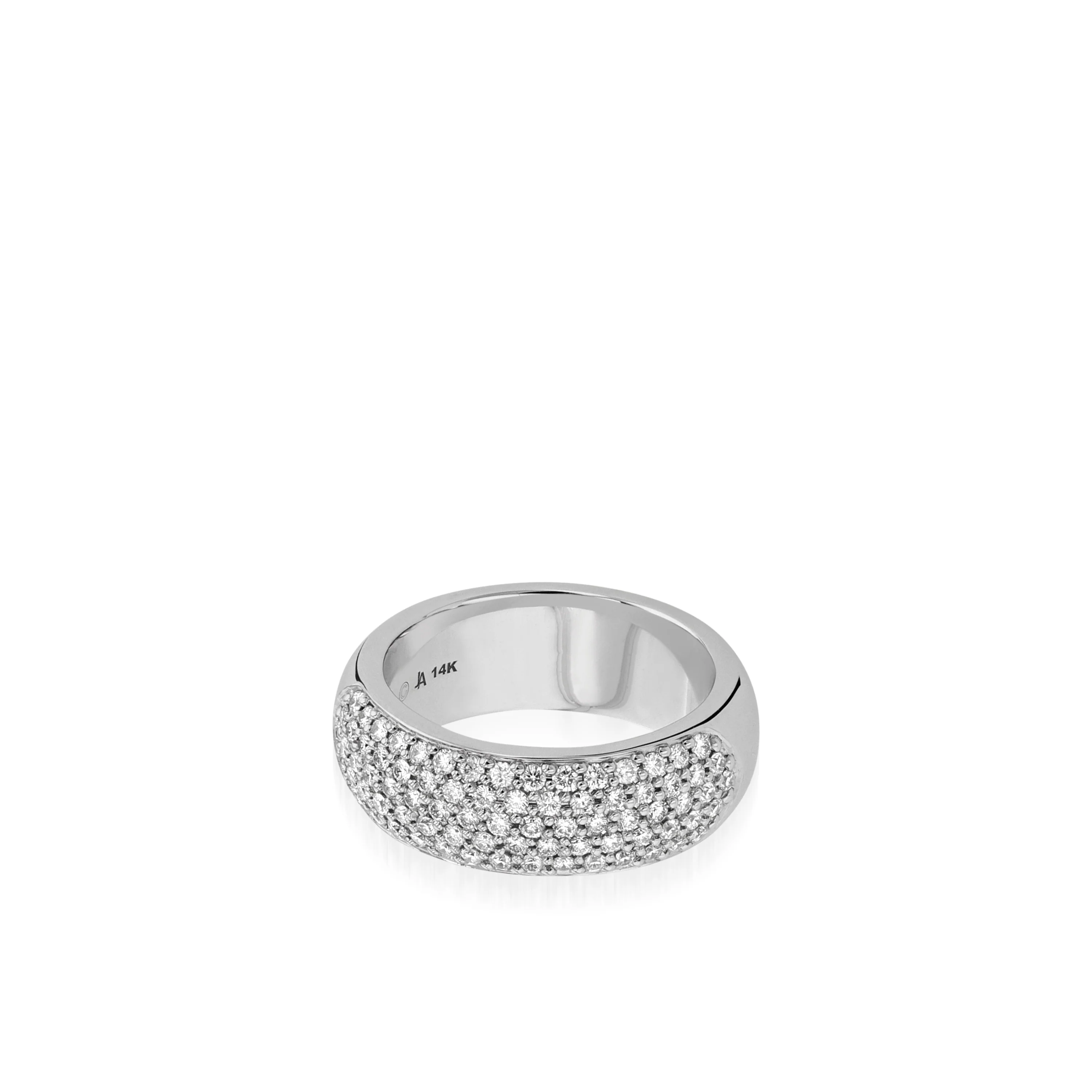 Essence Wide Band Ring with Pave Diamonds - Image 5