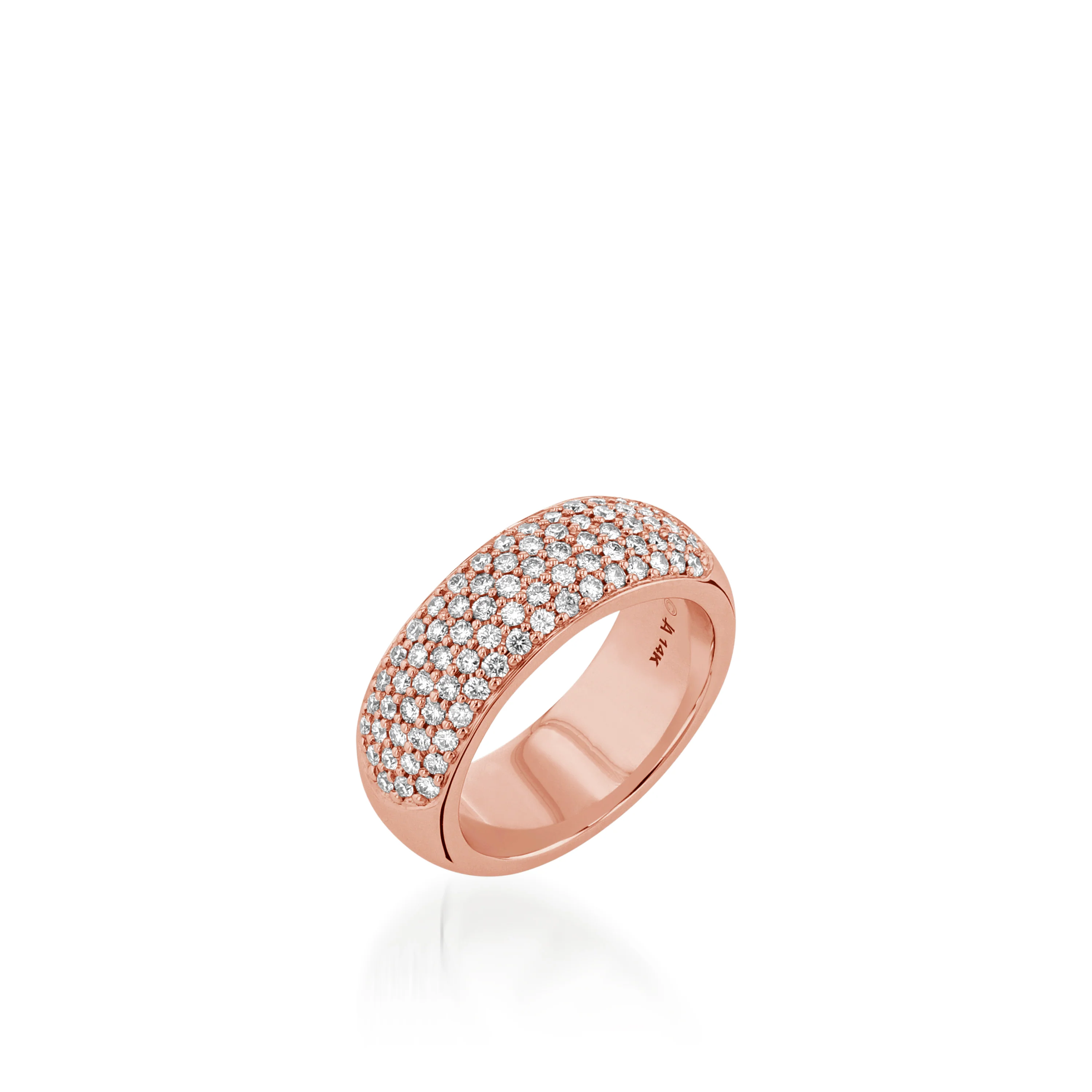 Essence Wide Band Ring with Pave Diamonds - Image 6