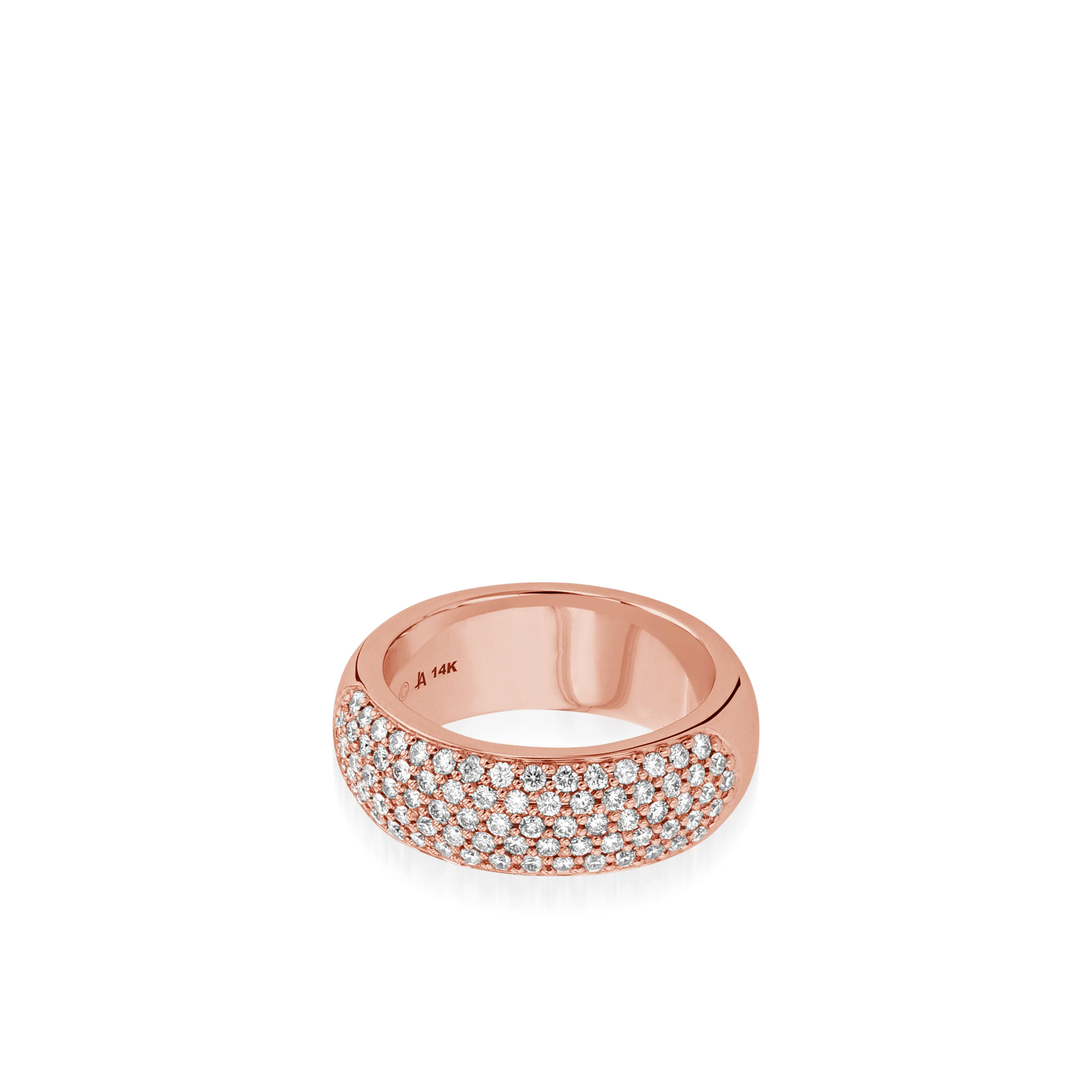 Essence Wide Band Ring with Pave Diamonds - Image 7