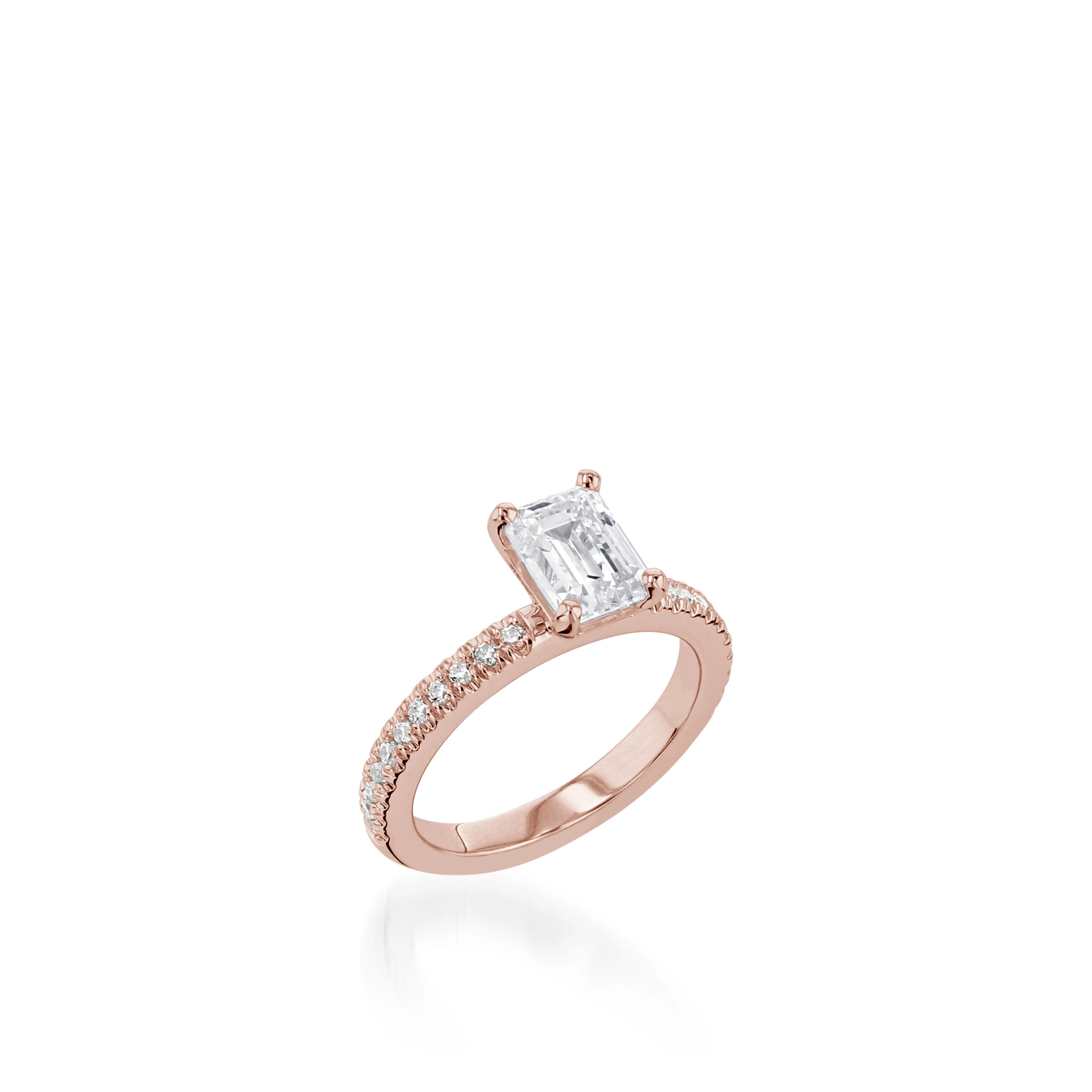 Essence Emerald Cut White Gold Engagement Ring - Image 3