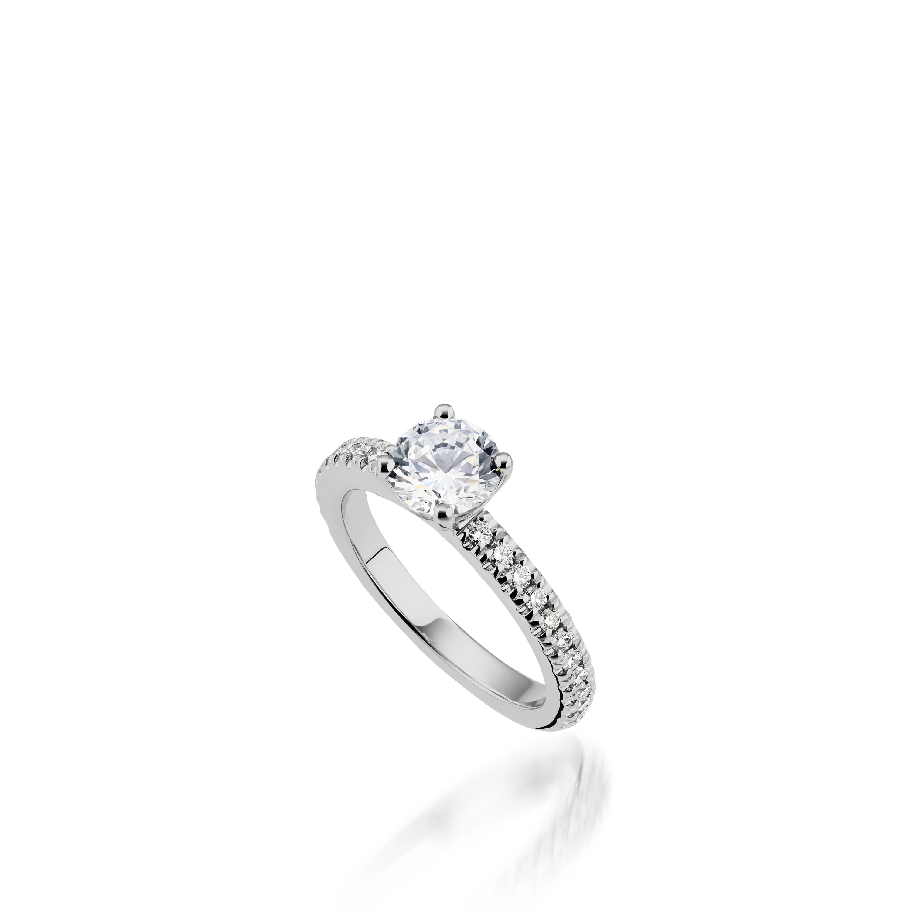 Essence  Round White Gold  Engagement Ring - Image 4