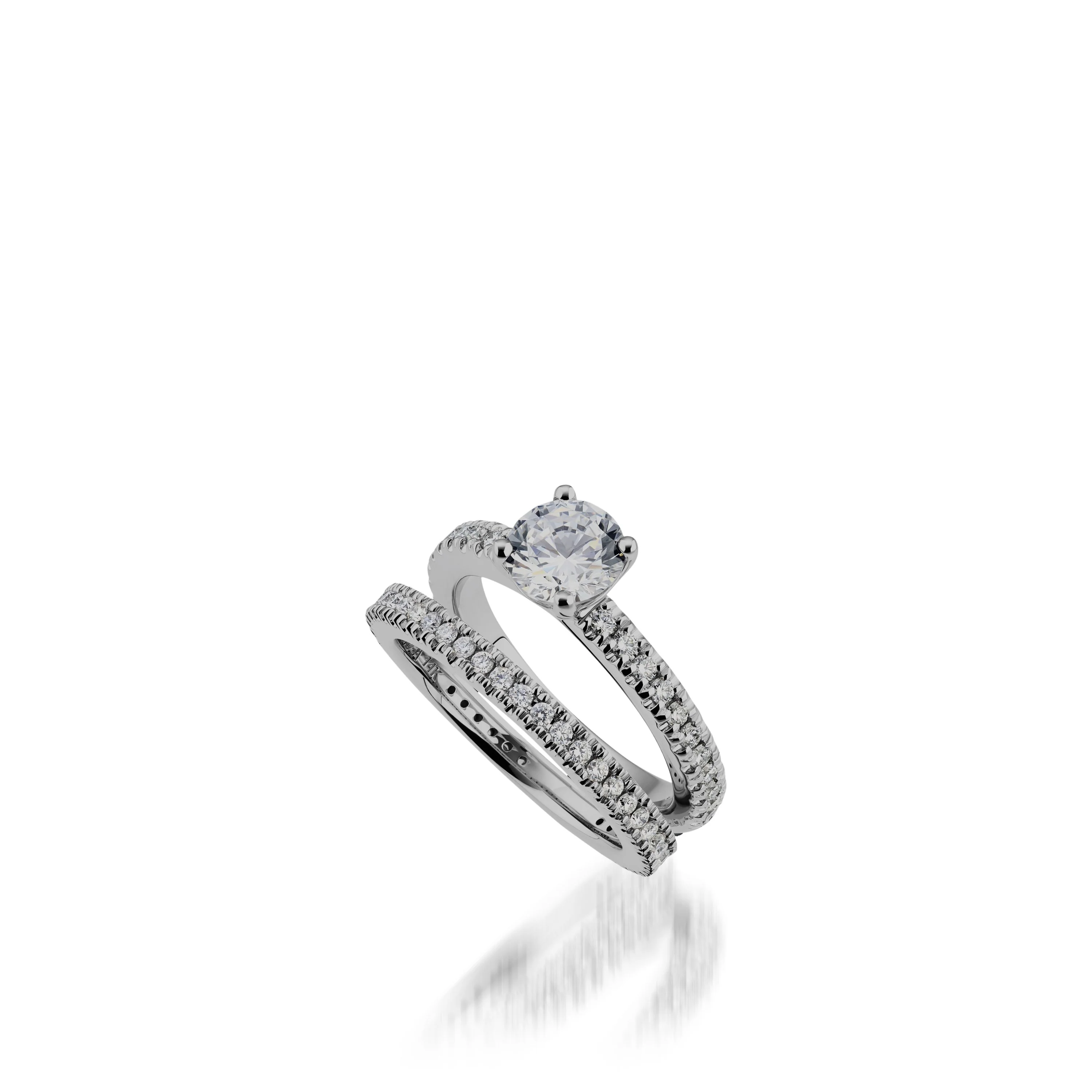 Essence  Round White Gold  Engagement Ring - Image 5