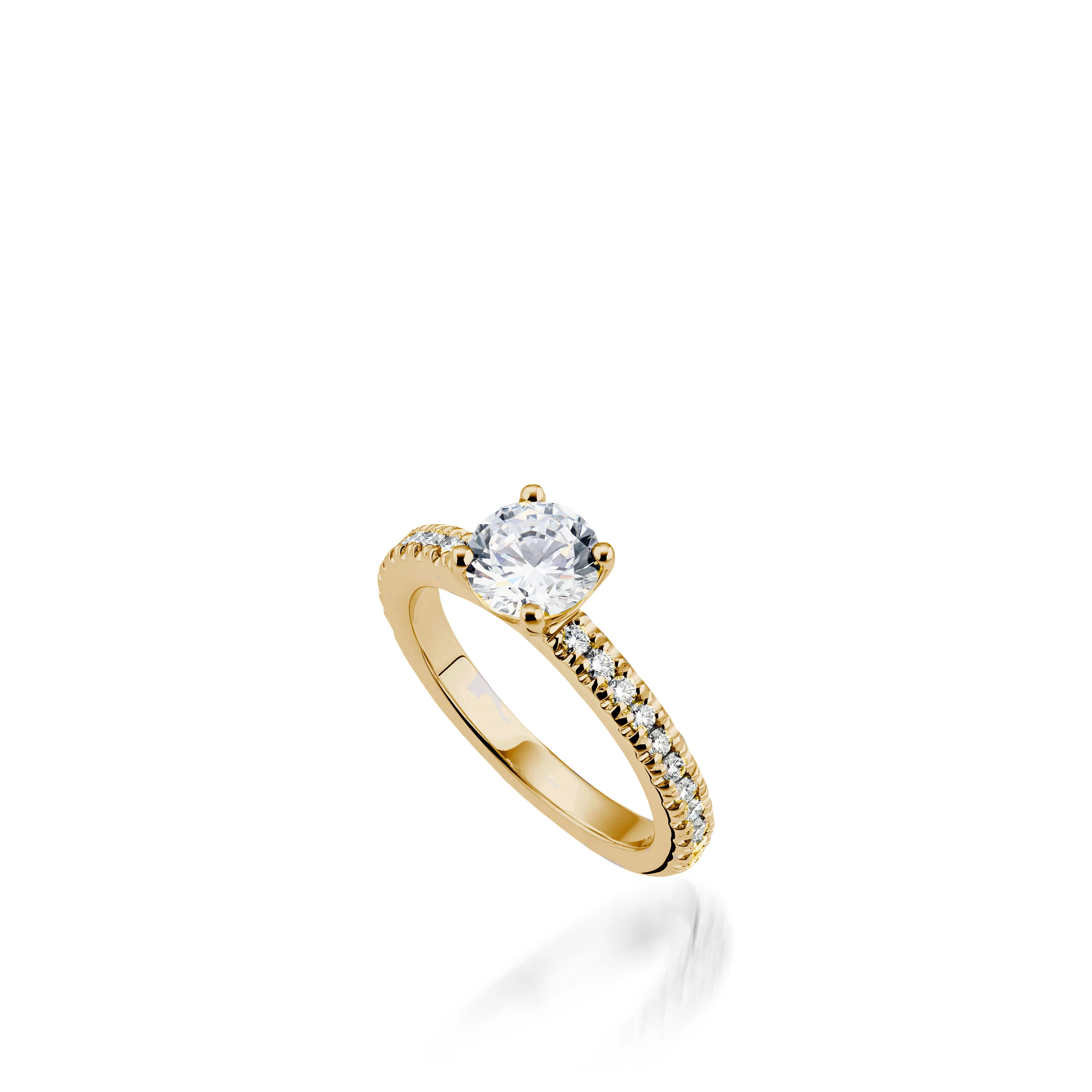 Essence  Round White Gold  Engagement Ring - Image 7
