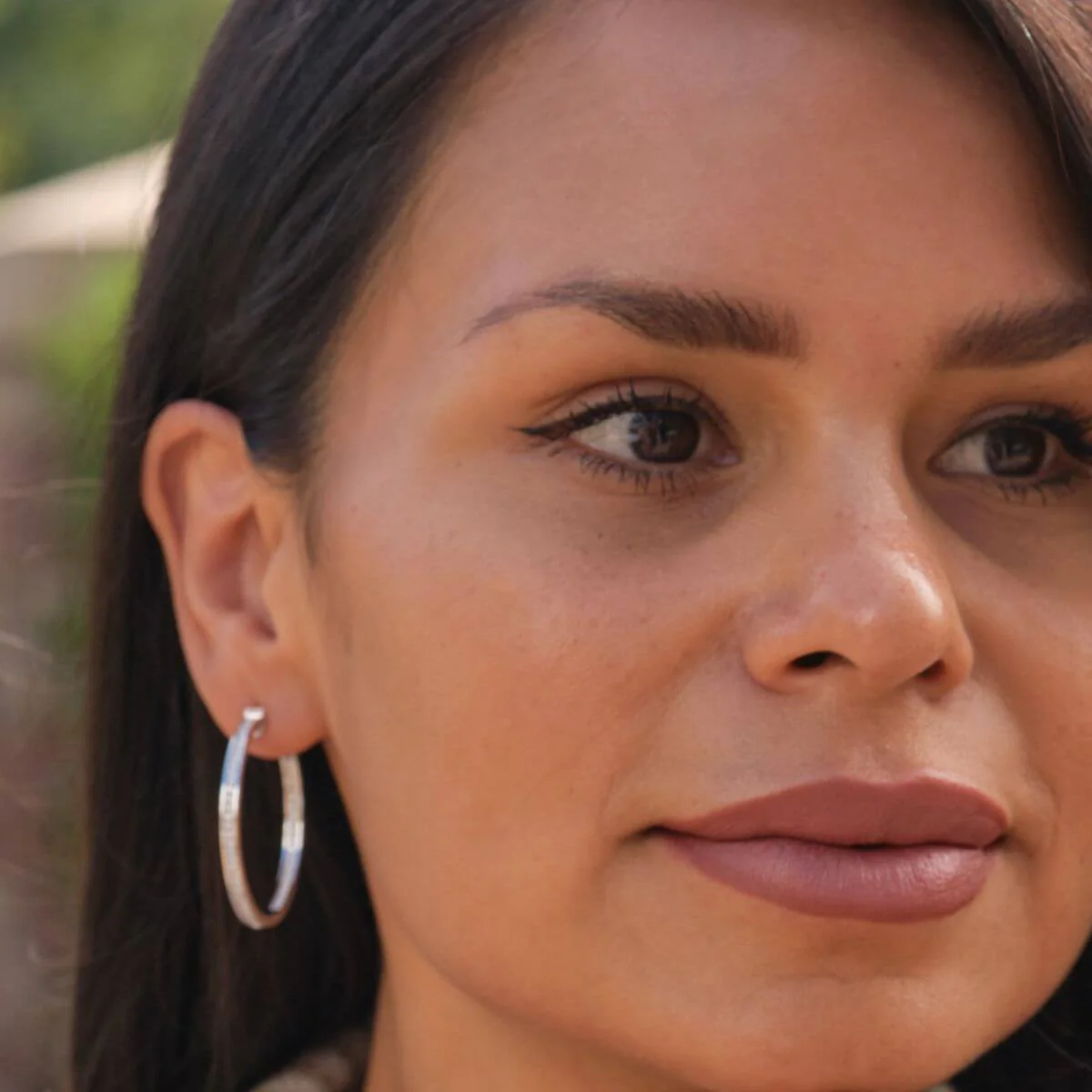 Essence Large Inside-Out Diamond Hoops - Image 2