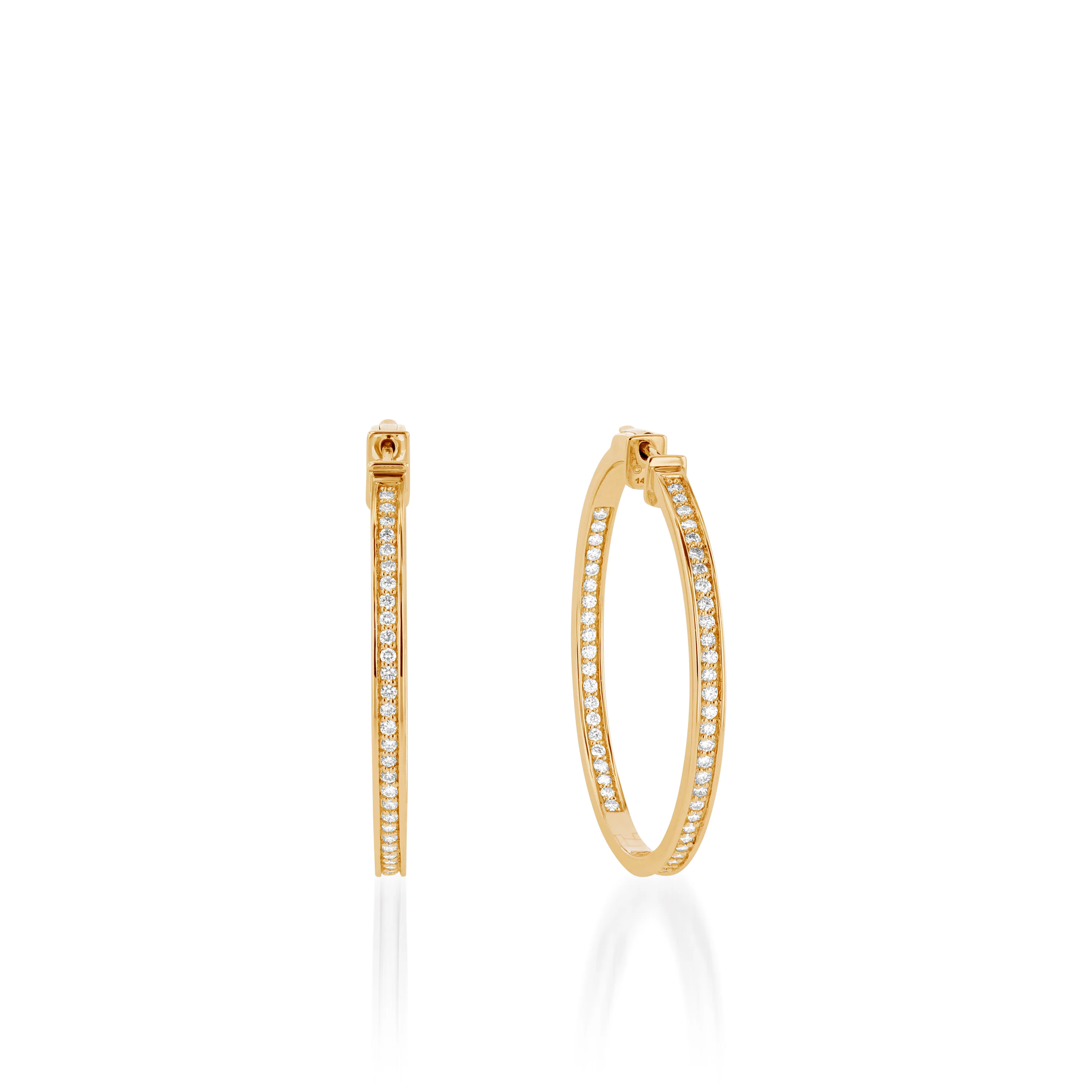 Essence Large Inside-Out Diamond Hoops - Image 3