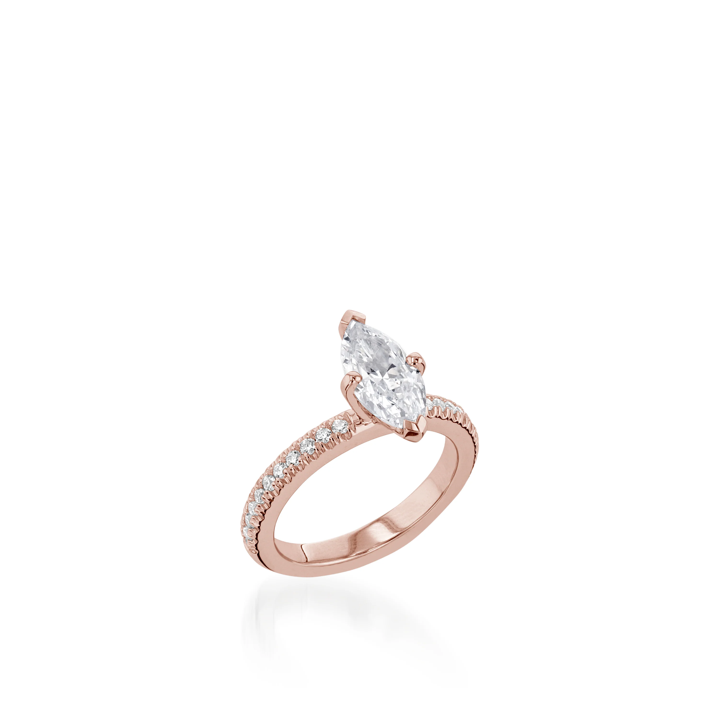 Essence Marquise Yellow Gold Engagement Ring - Image 3